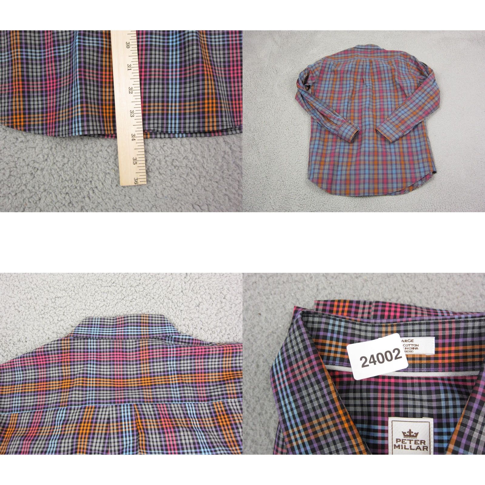 Peter Millar Peter Millar Shirt Adult Large Pink Purple Blue Cotton Colorful Mens Button Up Size US L / EU 52-54 / 3 - 8 Thumbnail