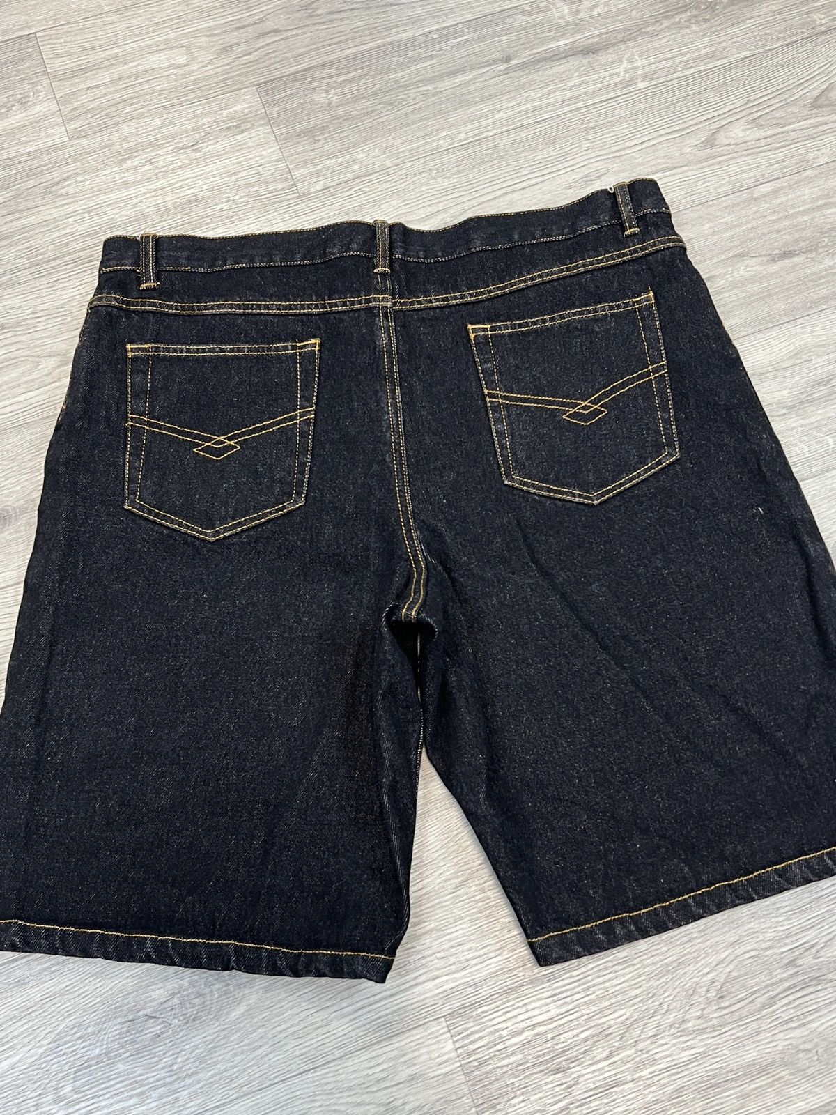 Other × Vintage REAL MEN Y2K Dark Wash Denim Shorts 42R Size US 36 / EU 52 - 5 Thumbnail