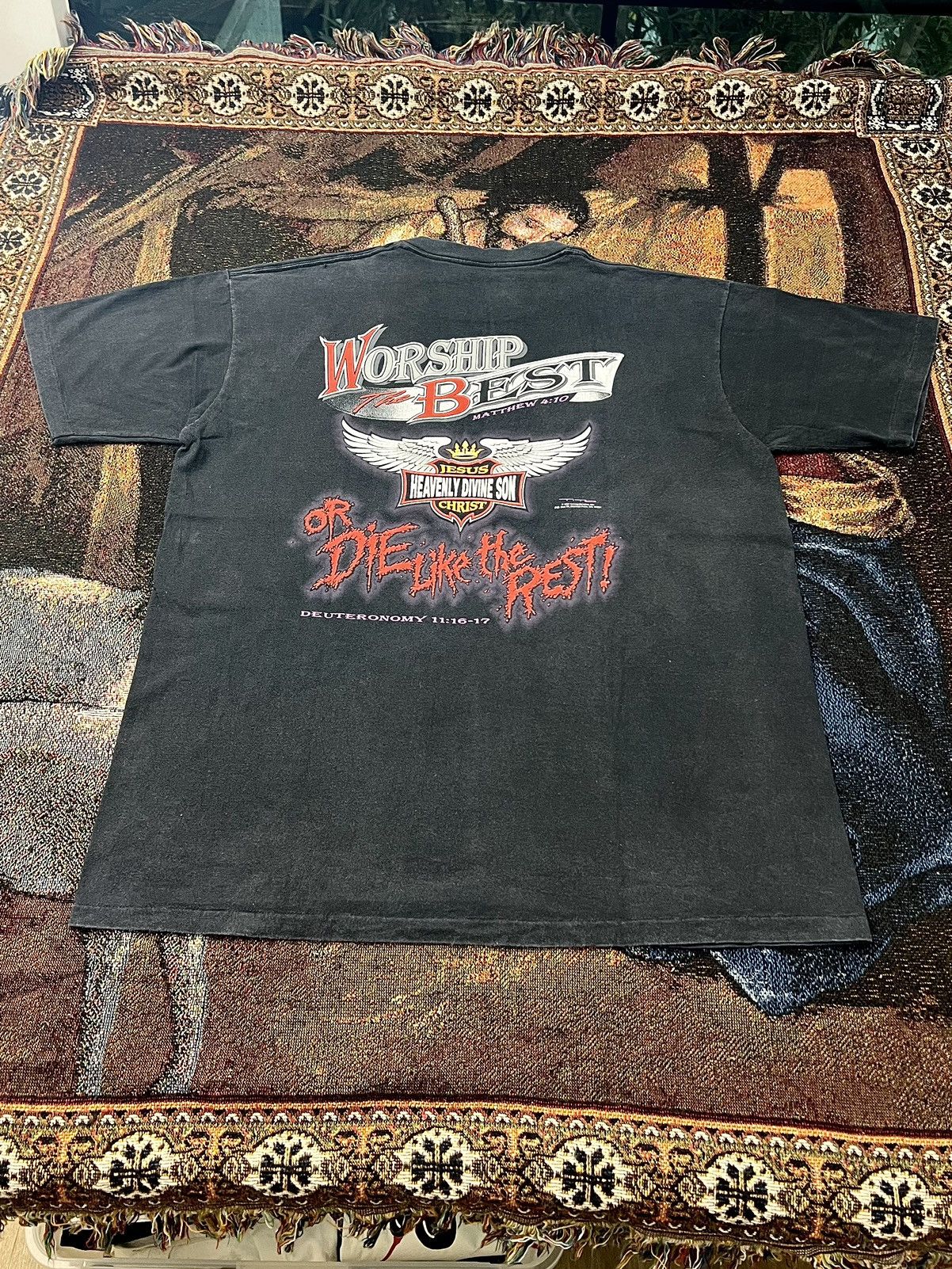 Vintage Harley-style Jesus Tee by Living Epistles Size US XL / EU 56 / 4 - 4 Thumbnail