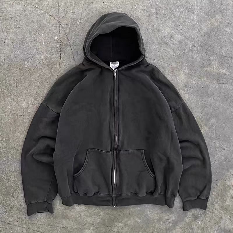 Japanese Brand × Vintage Black Loose Zip Cardigan Sweatshirt Jacket Size US M / EU 48-50 / 2 - 1 Thumbnail