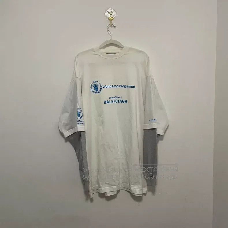 Balenciaga Balenciaga White Gray WFP Food Program Joint Long Sleeve F Size US S / EU 44-46 / 1 - 1 Thumbnail