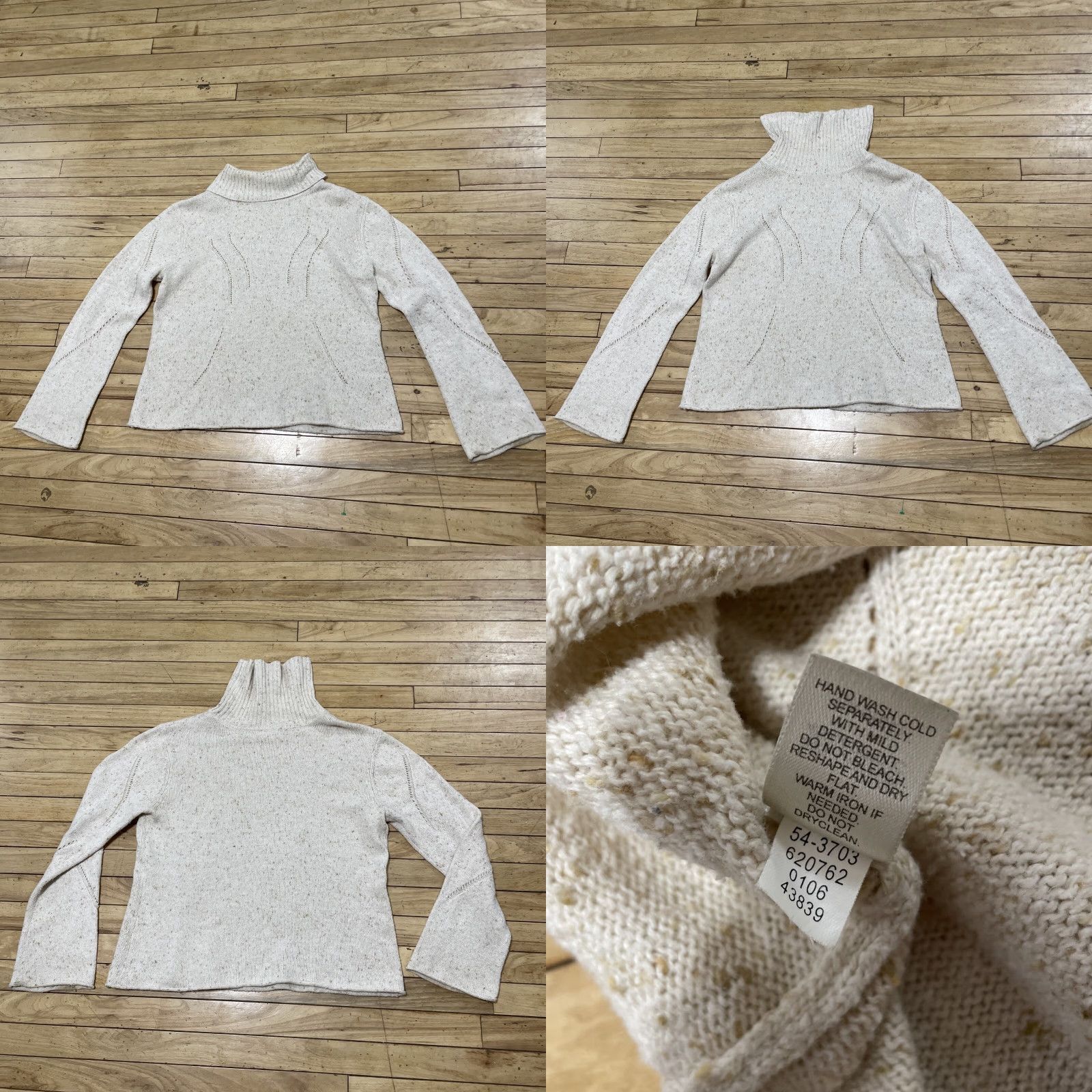 J. Jill J. Jill Sweater Women L Brown Western Tan Speckled Lightweight Knit Turtleneck Pullover Size L / US 10 / IT 46 - 11 Thumbnail