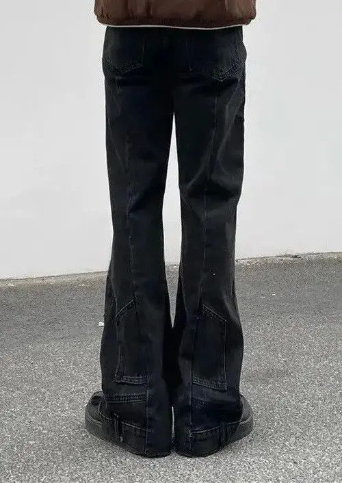 Japanese Brand Fashion Vintage Brown Baggy Men Cargo Flare Jean Size US 36 / EU 52 - 4 Thumbnail