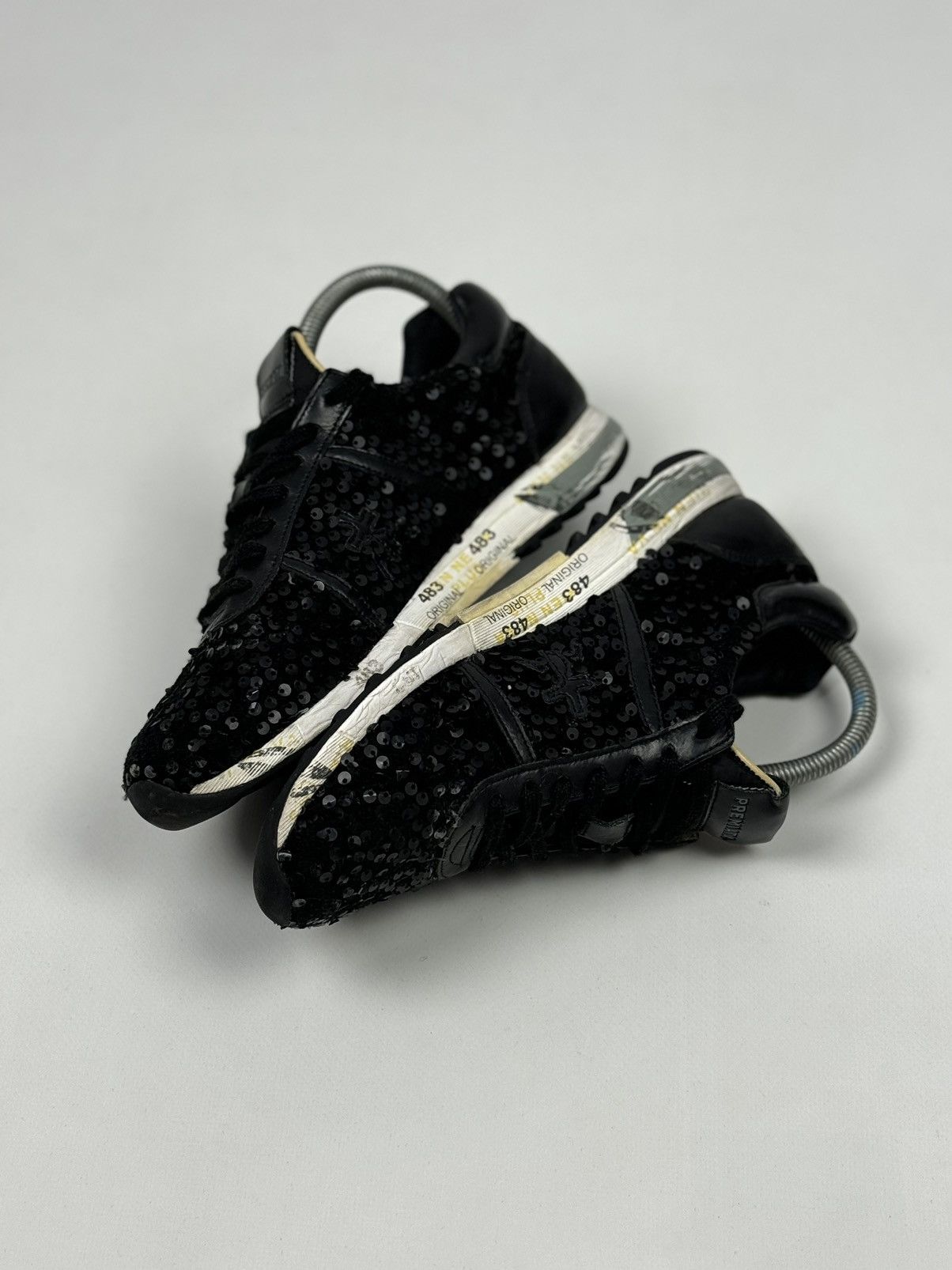 Premiata Premiata Glitter Low Top Black Sneakers Size US 8 / IT 38 - 6 Thumbnail