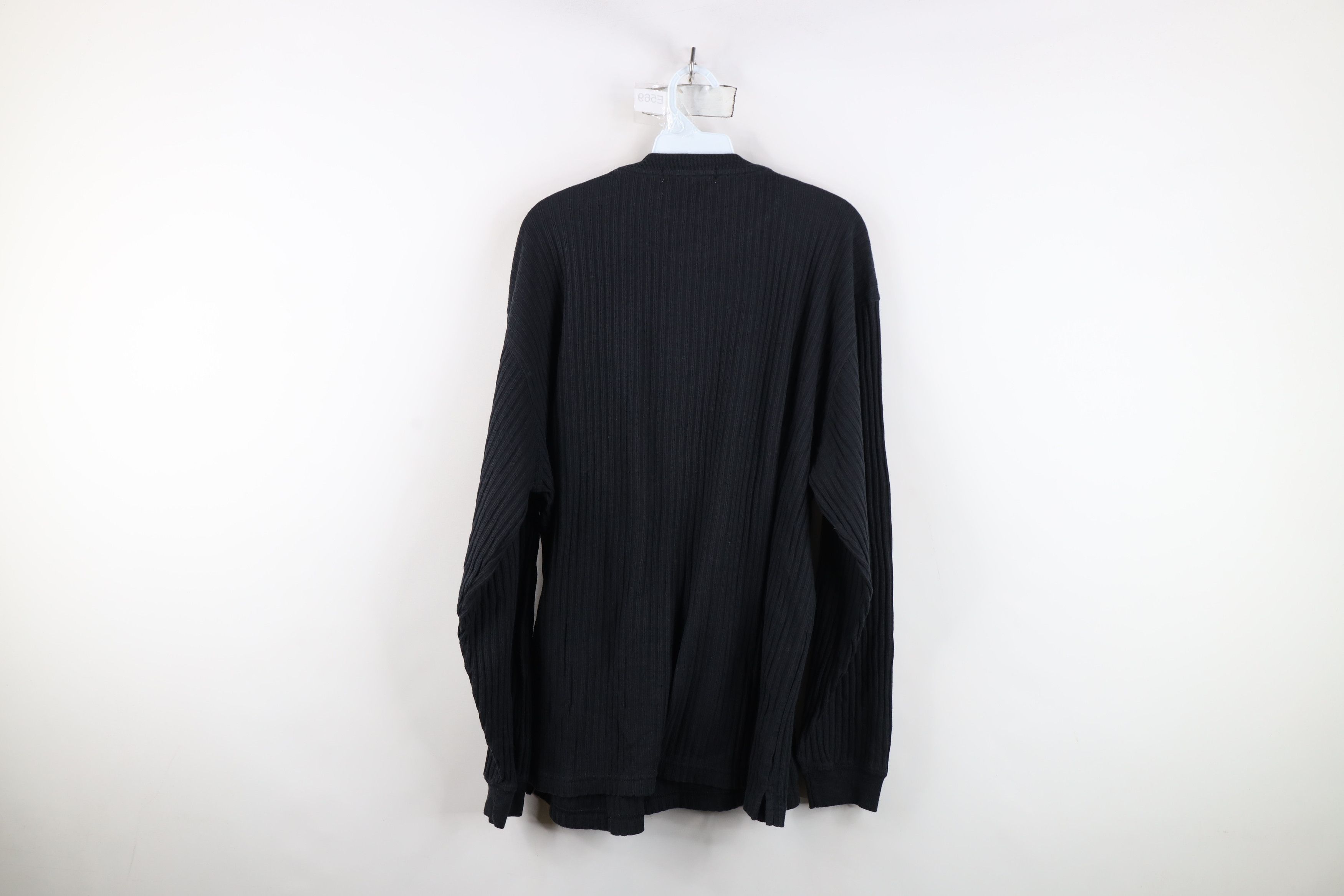 Vintage Vintage 90s Streetwear Ribbed Long Sleeve Henley T-Shirt Size US L / EU 52-54 / 3 - 8 Thumbnail