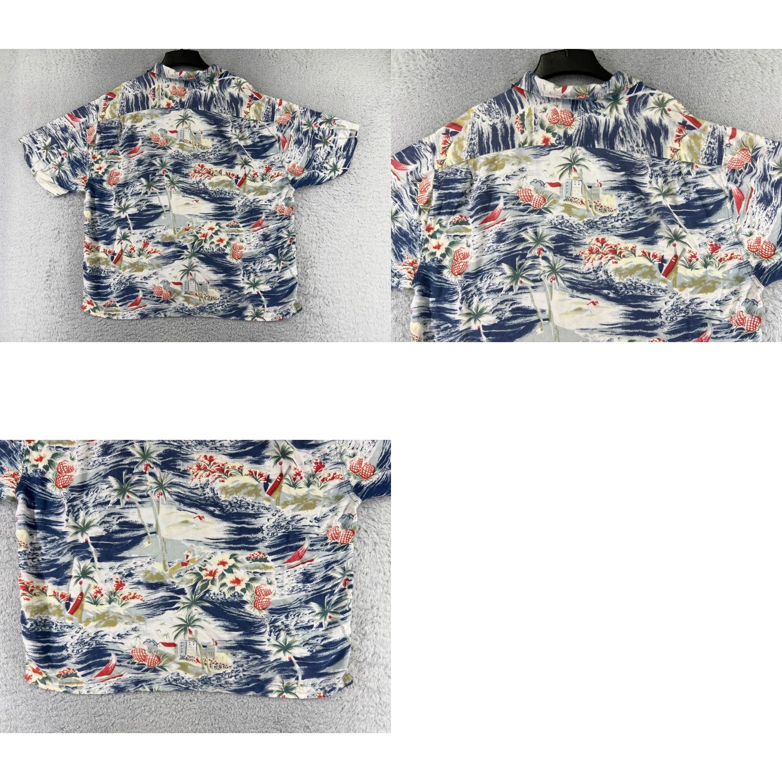 High Sierra High Sierra Shirt Adult Large Blue Floral Palm Ocean Print 100% Rayon Hawaiian Size US L / EU 52-54 / 3 - 9 Thumbnail