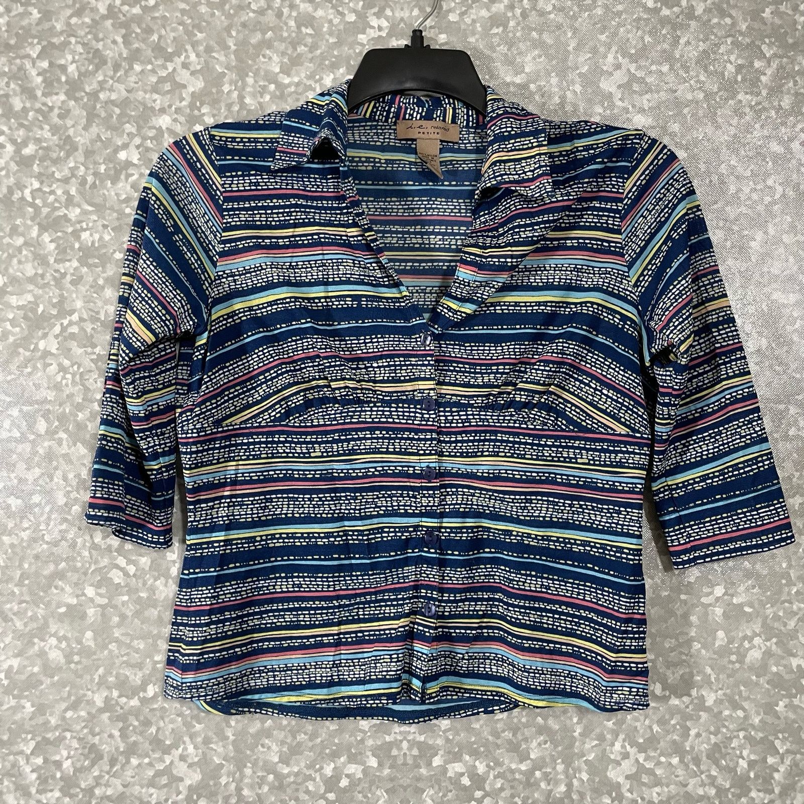 Vintage I.E. Relaxed Vintage Y2K Striped Button Up Shirt - Medium Size M / US 6-8 / IT 42-44 - 1 Thumbnail