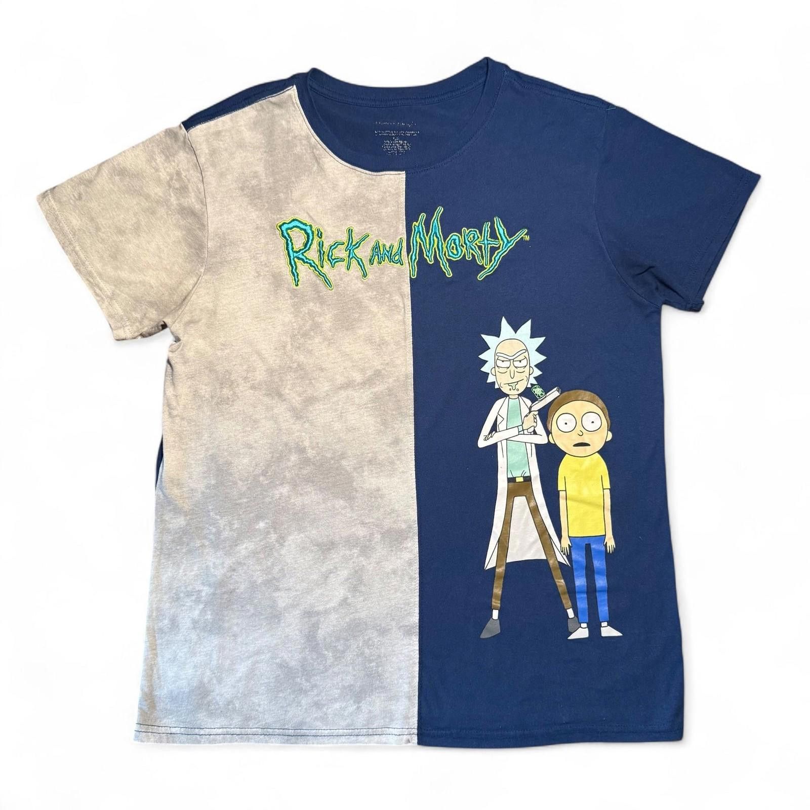 Designer Rick and Morty Split Design T-Shirt Graphic Tee Size L Size US L / EU 52-54 / 3 - 4 Thumbnail