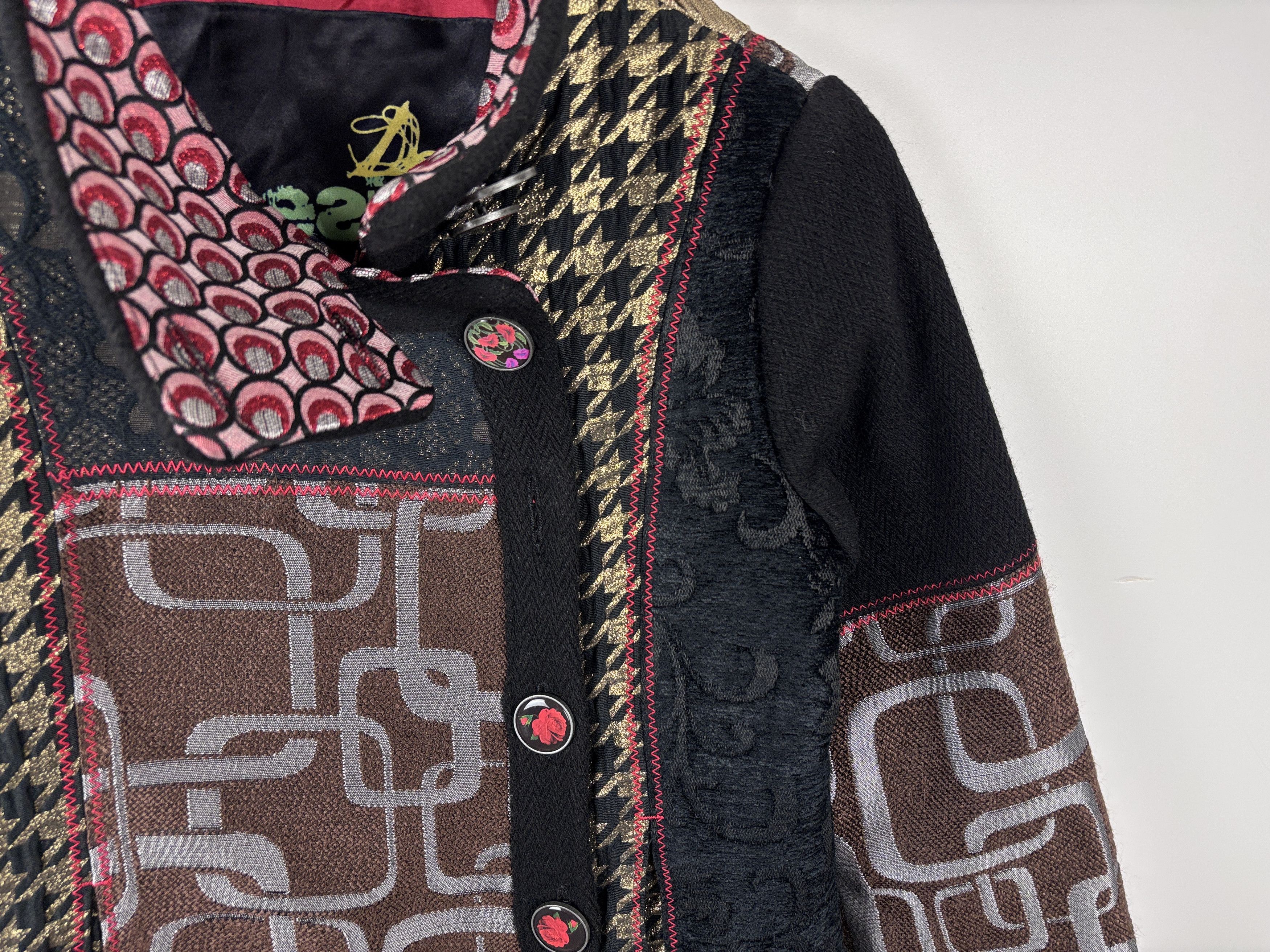 Desigual Womens Desigual Floral Multicolor Coat Size ~38 Size XS / US 0-2 / IT 36-38 - 4 Thumbnail