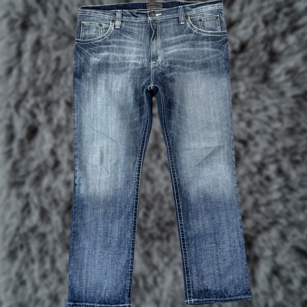 Decree Decree Jeans Mens 38x30 Blue Washed Denim Bootcut Loose Cowboy Western Outdoor Denim Jeans Bootcut Mens 38x30 Blue Cowboy Size US 38 / EU 54 - 1 Thumbnail