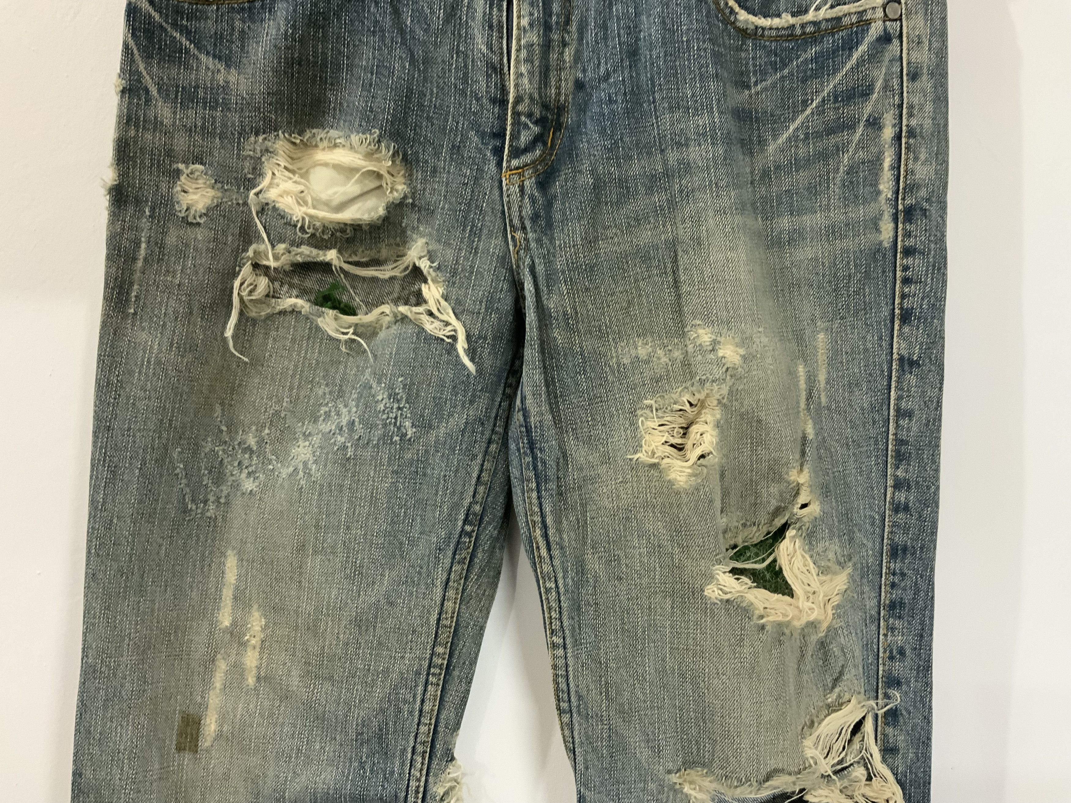 Japanese Brand Vintage Lois Crayon Atelier thirtyfour Distressed Denim Size US 31 - 4 Thumbnail