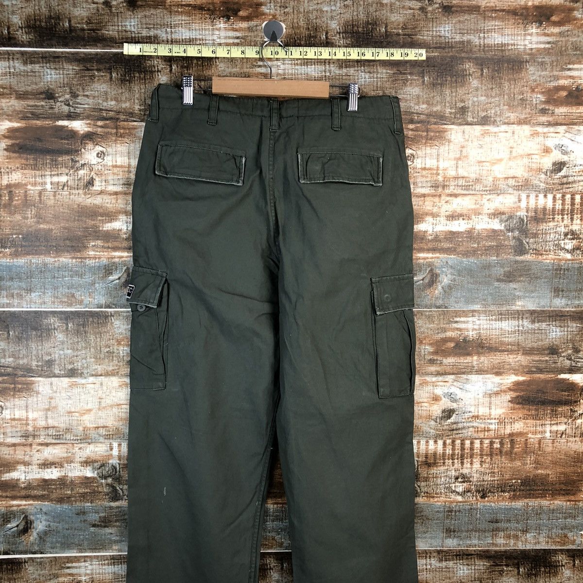 Japanese Brand Asna Dispec utility Green Cargo Multipocket Pants #A2435 Size US 33 - 16 Thumbnail