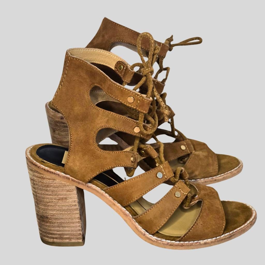 Dolce Vita Dolce Vita Lyndon Brown Suede Lace-Up Sandals 6.5 Size US 6.5 / IT 36.5 - 1 Thumbnail