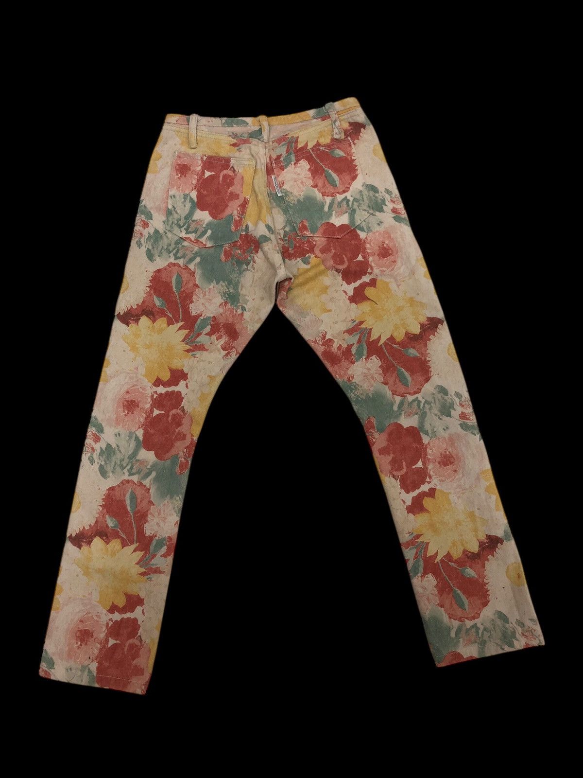 Yoshiyuki Konishi FICCE UOMO 💐 FLORAL ALL OVER PRINT BUTTON FLY SLIM STRAIGHT Size US 27 - 2 Thumbnail