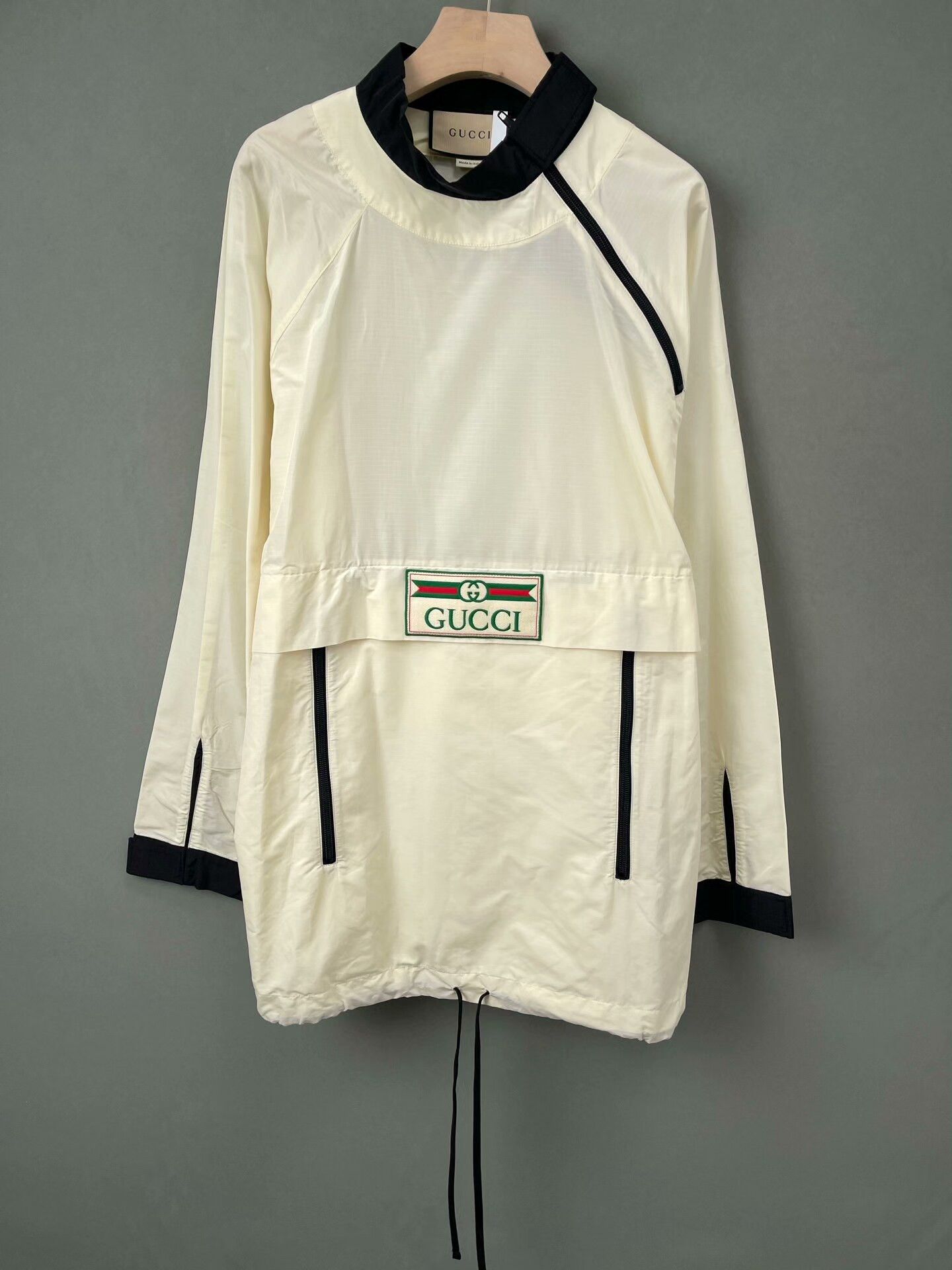 Gucci Gucci Beige Color-Block Nylon Windbreaker Size US XL / EU 56 / 4 - 1 Thumbnail