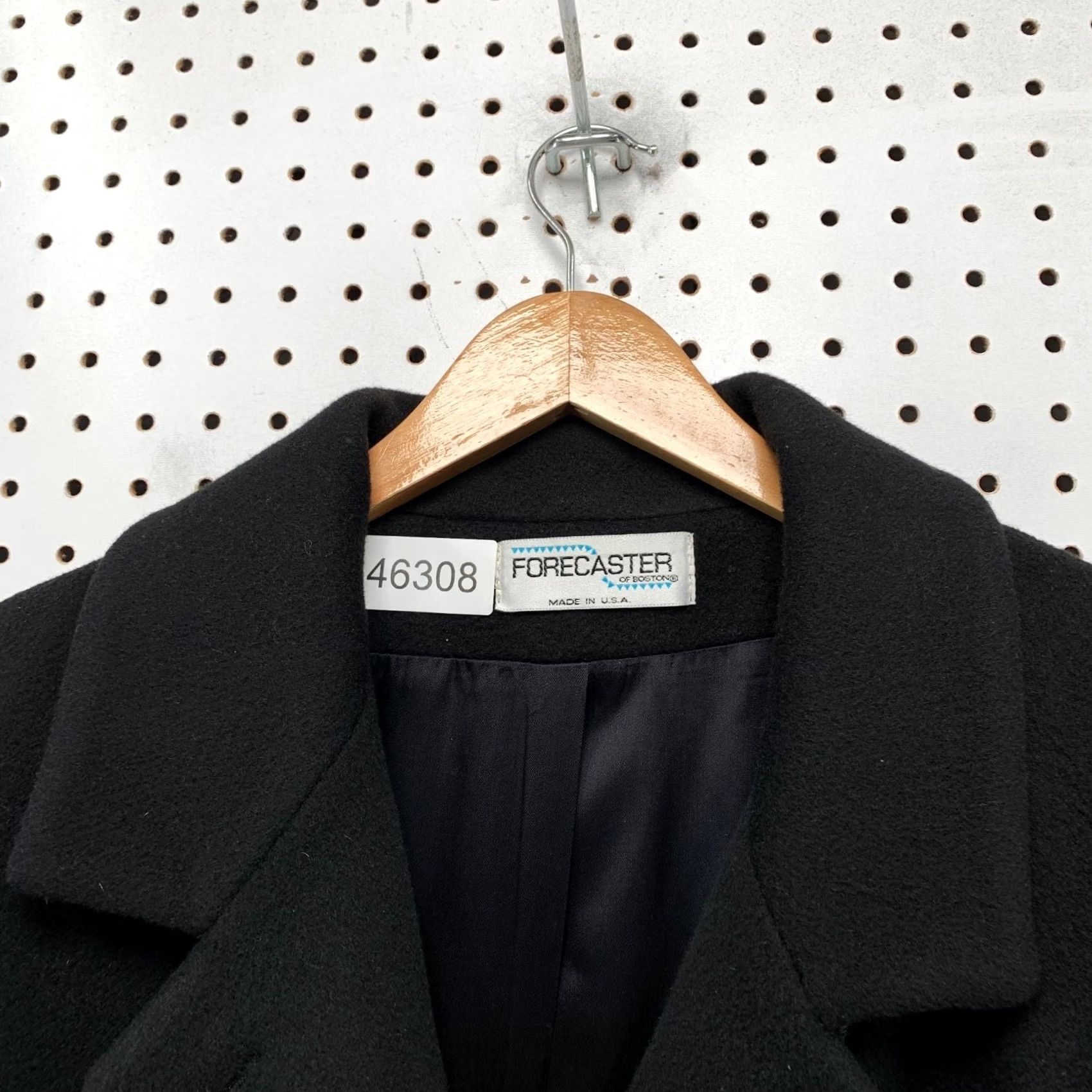 Doublet Vintage Forecaster Boston Wool Overcoat Women 16 Black Double Breasted Made USA Size XXL / US 16-18 / IT 52-54 - 3 Thumbnail