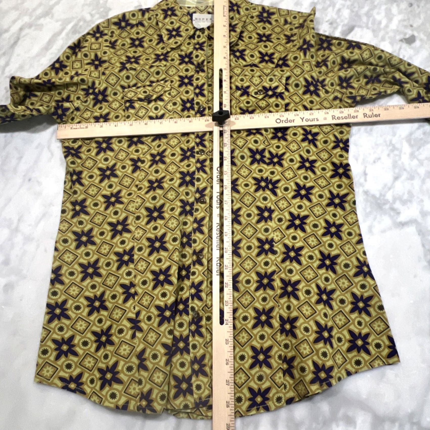 Roper Roper Pearl Snap Shirt Women Large Western Geometric Cowgirl Southwest Diamond Multicolor Button-Up Regular Cotton Shirt Size L / US 10 / IT 46 - 7 Thumbnail