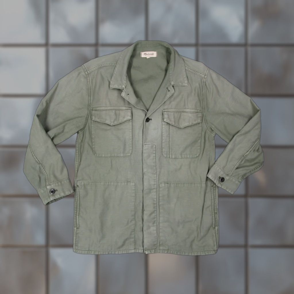 Madewell Madewell Military Jacket Women Small Green Twill Button Up Shacket Workwear Womens Size S / US 4 / IT 40 - 1 Thumbnail
