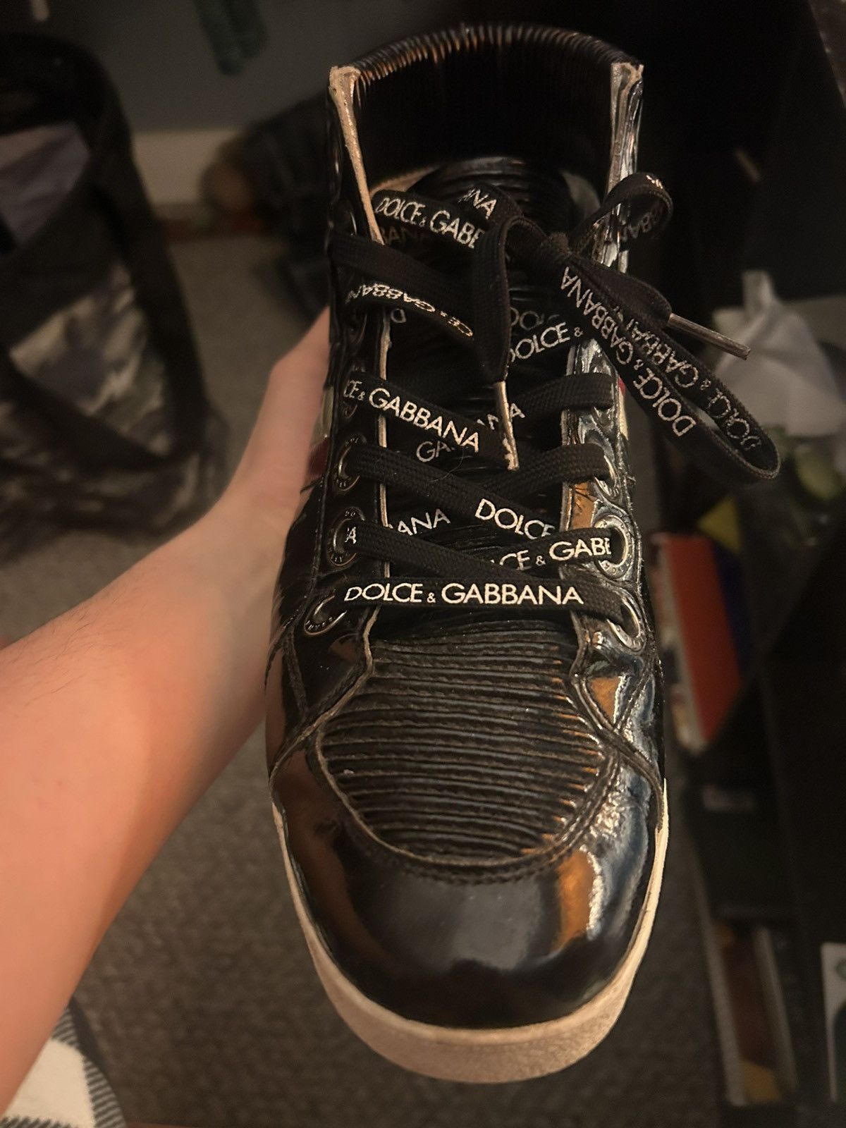 Dolce & Gabbana Dolce&Gabbana High Top Sneakers Early 2000’s patent leather Size US 9 / EU 42 - 10 Thumbnail