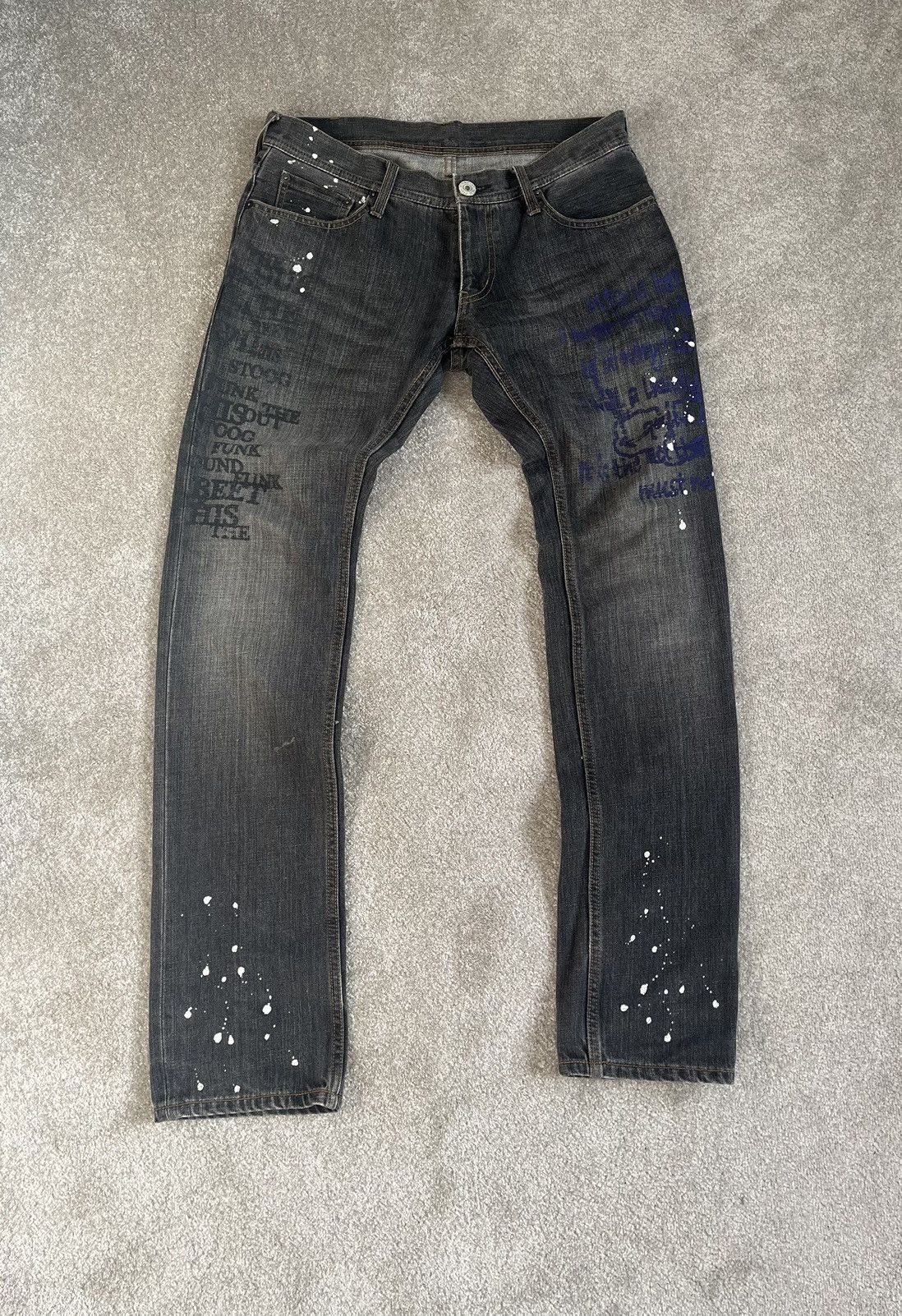 image of Avant Garde x If Six Was Nine Edge Rupert Japanese Archive Abstract Denim Jeans in Black (Size 32)