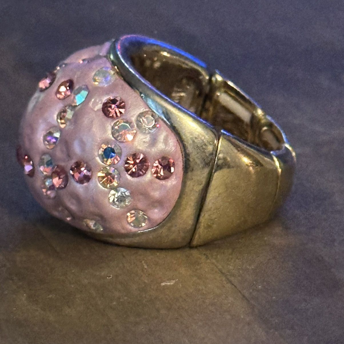 Other Frosted pink rhinestone stretch ring Size ONE SIZE - 6 Thumbnail