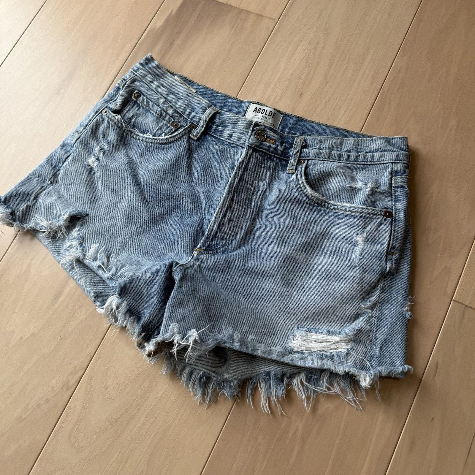 Agolde Agolde Denim Shorts Women's 31 Blue Jorts Summer Glam Boho Size 31" - 10 Thumbnail