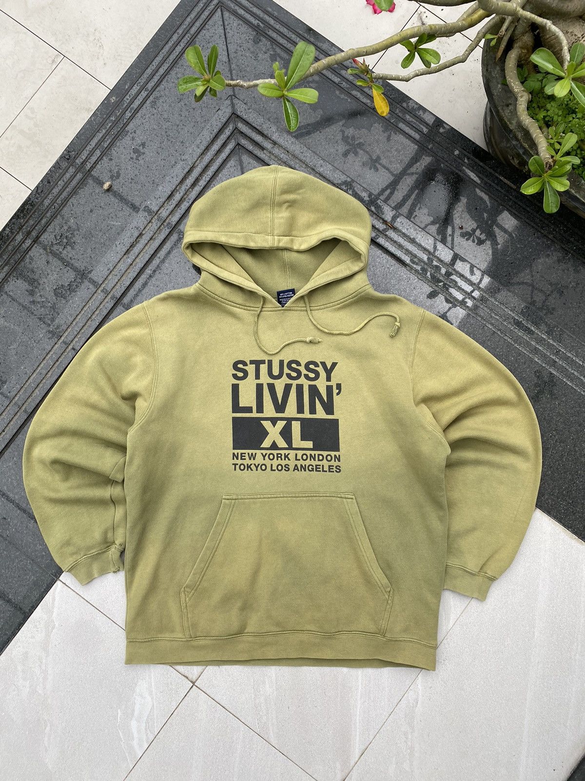 Stussy × Vintage 90S STUSSY LIVIN’ RARE MULTI LOGO Y2K RETRO FADED HOODIE Size US M / EU 48-50 / 2 - 1 Thumbnail