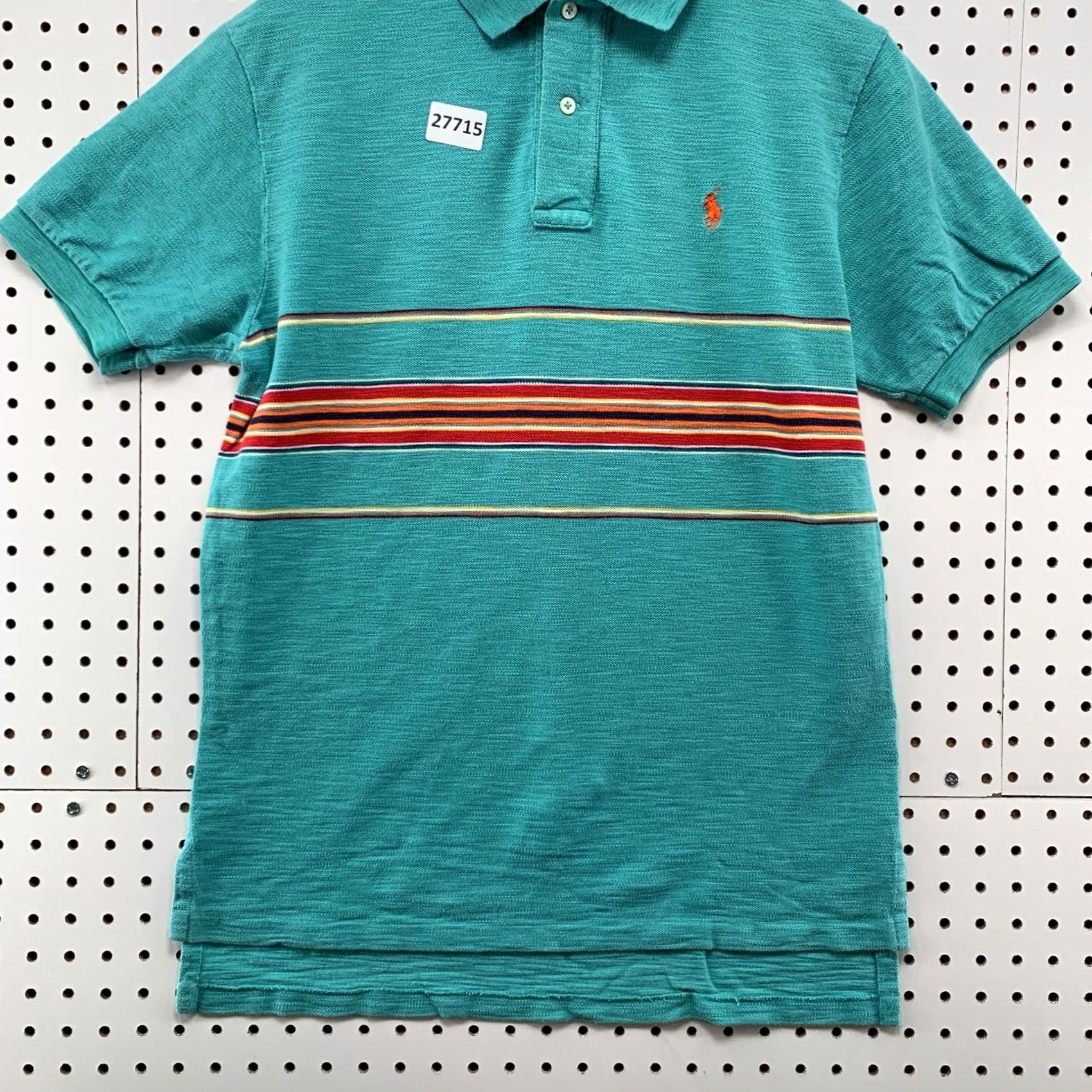 Polo Ralph Lauren VINTAGE Polo Ralph Lauren Shirt Mens Medium Green Orange Pony Stripe Size US M / EU 48-50 / 2 - 6 Thumbnail