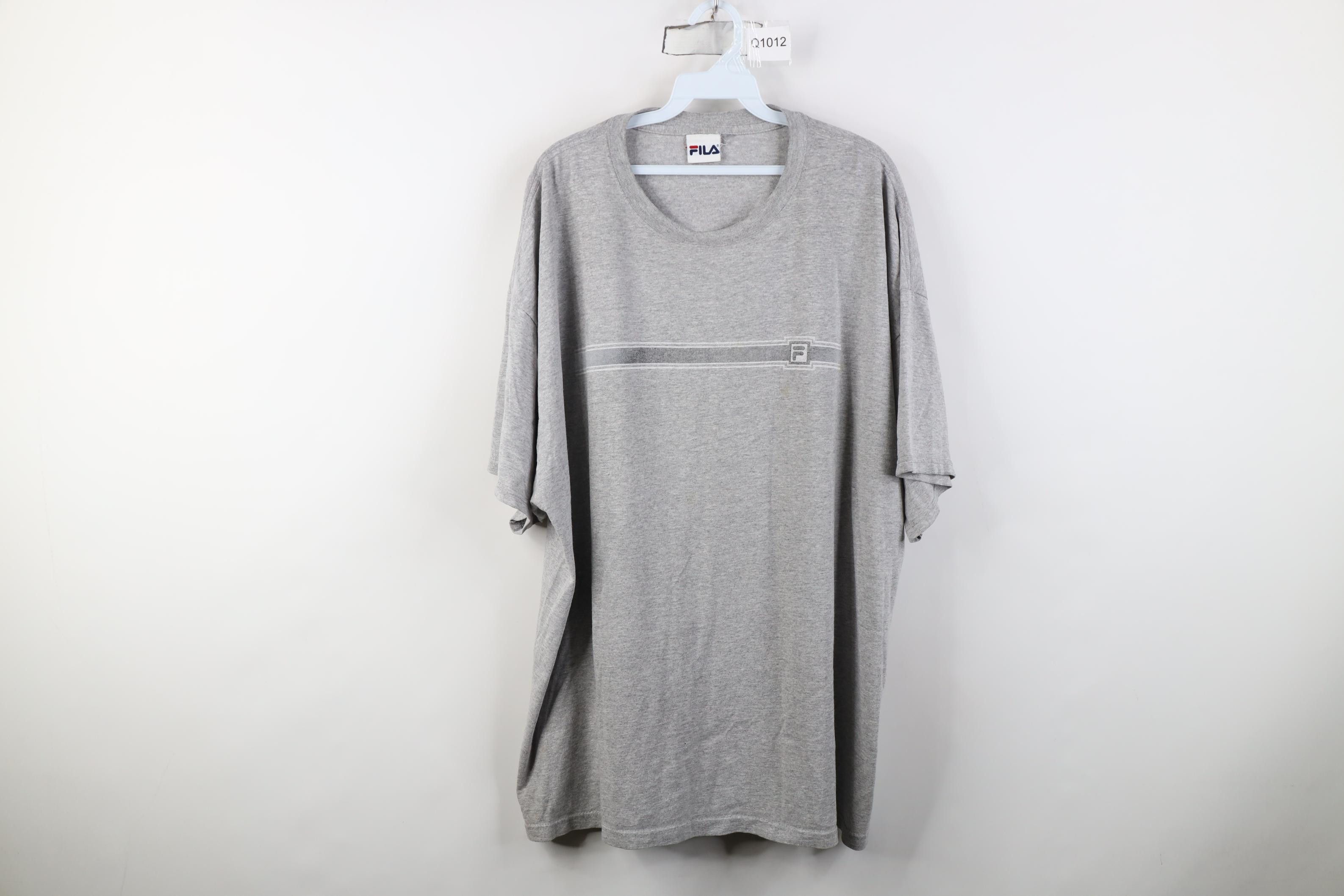 Fila Vintage 90s Y2K Fila Box Logo Short Sleeve T-Shirt Gray Size US XXL / EU 58 / 5 - 1 Thumbnail