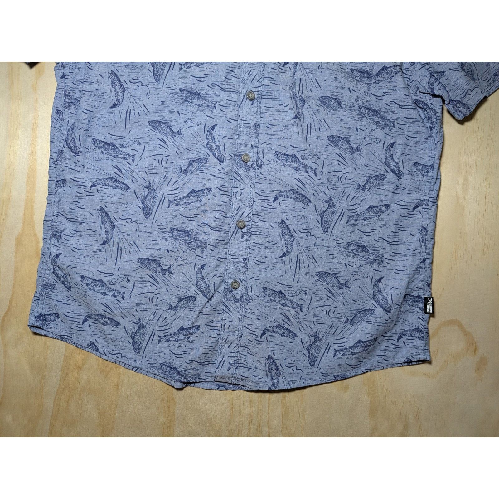 Eddie Bauer Eddie Bauer Men's Large Baja Shirt Short Sleeve Fish Trout Size US L / EU 52-54 / 3 - 2 Thumbnail