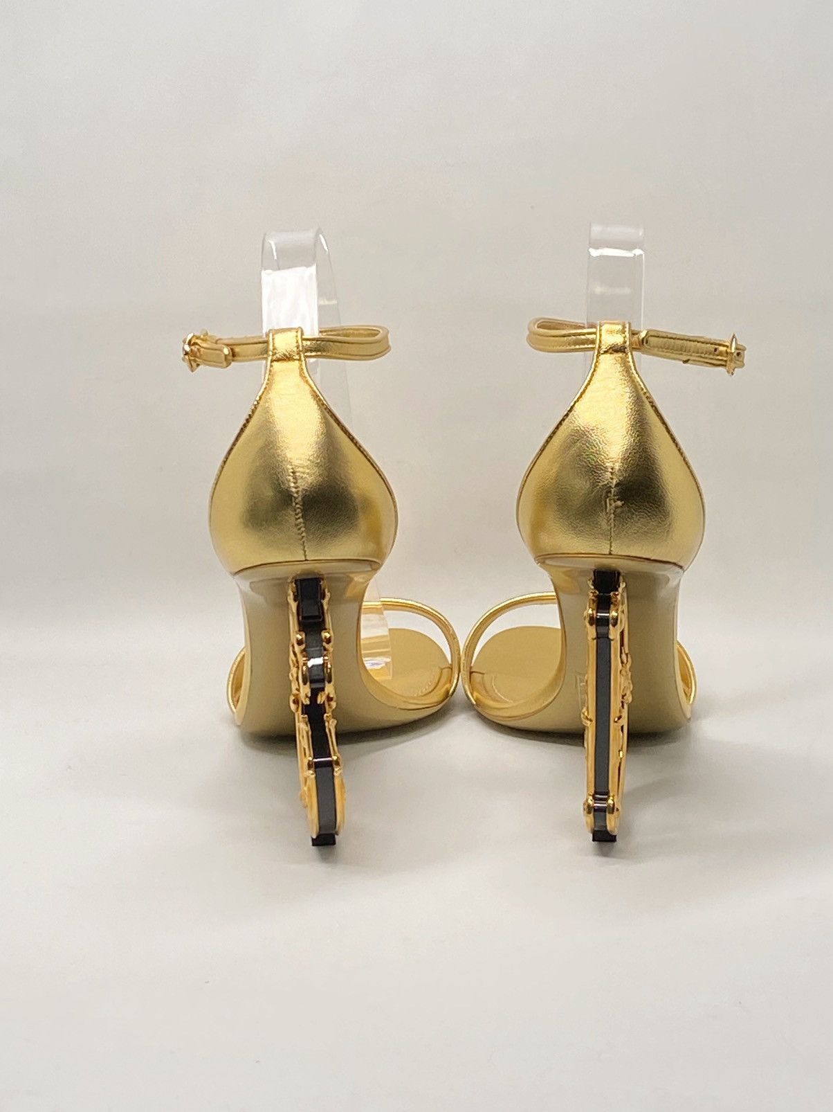 Dolce & Gabbana DOLCE&GABBANA Sculpted-Heel Metallic Leather Sandals size 41 Size US 11 / IT 41 - 8 Thumbnail
