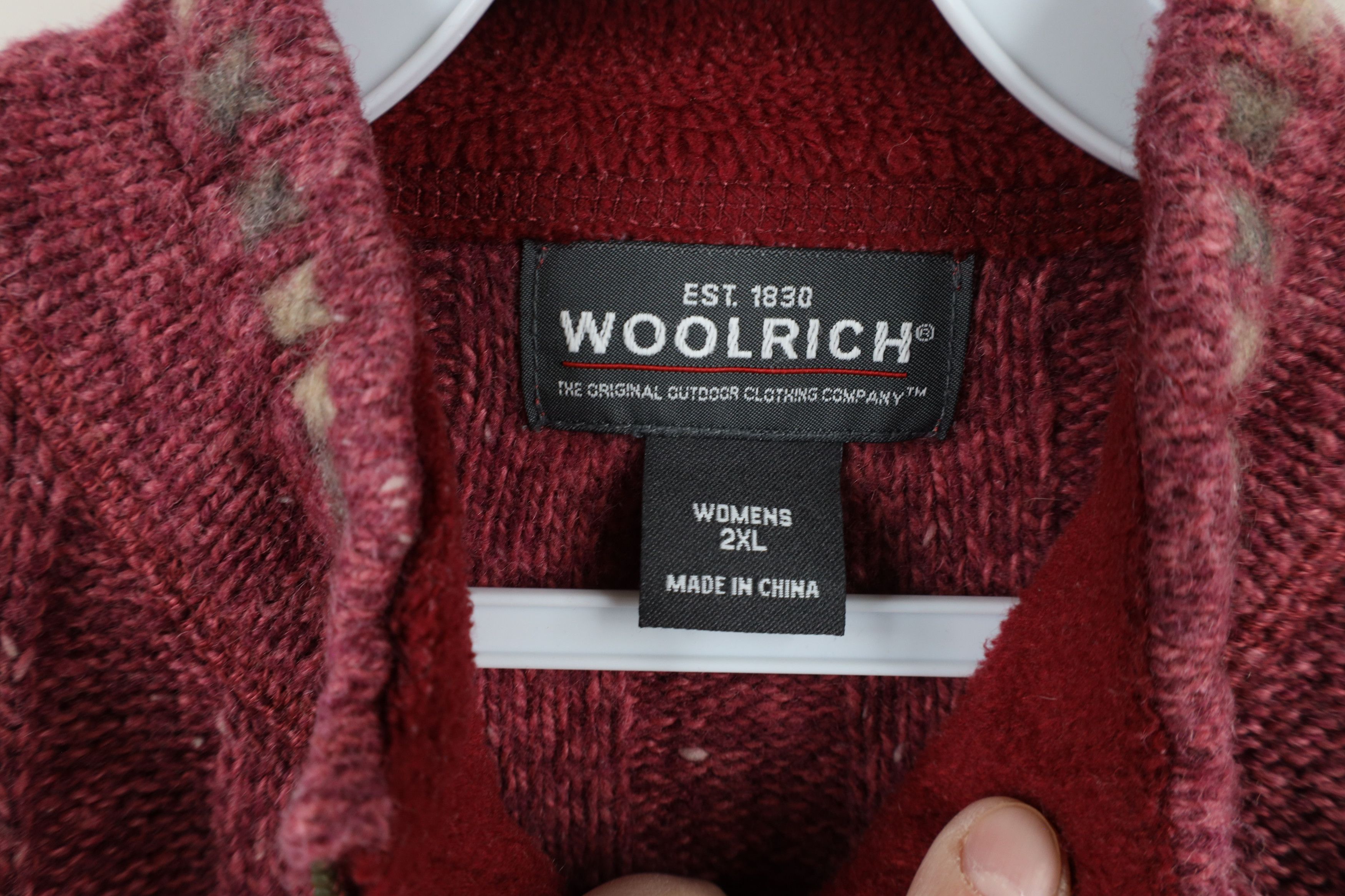 Vintage × Woolrich Woolen Mills Vintage 90s Woolrich Blend Ribbed Knit Half Zip Sweater Pink Size XXL / US 16-18 / IT 52-54 - 5 Thumbnail