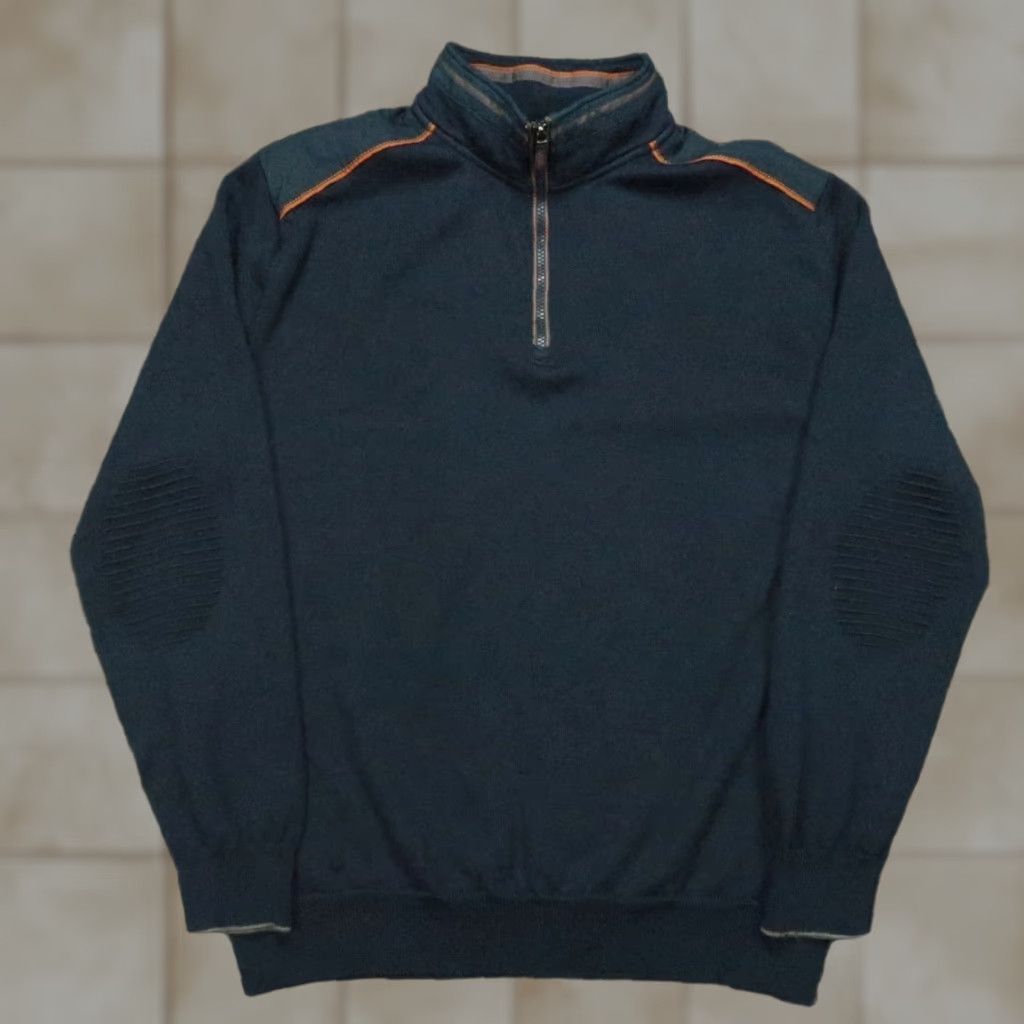 Orvis Orvis Sweater Mens Large Blue Merino Wool Quarter Zip Pullover Jumper Size US L / EU 52-54 / 3 - 1 Thumbnail