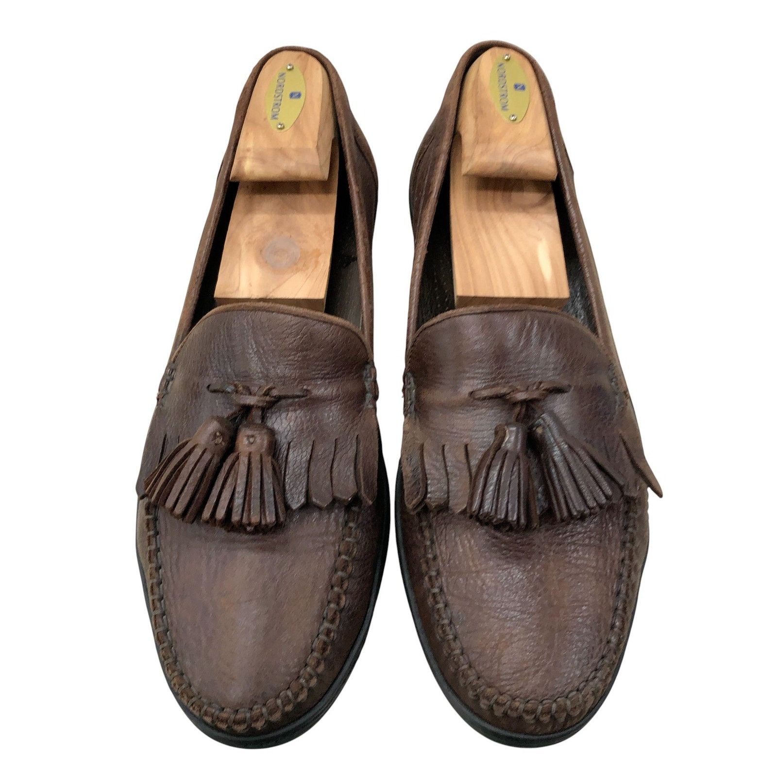 Bragano Bragano Loafers 11.5M Brown Leather Tassel Kiltie Moccasin Size US 11.5 / EU 44-45 - 8 Thumbnail