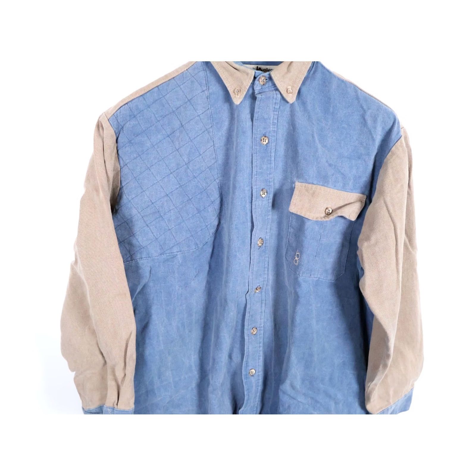 Vintage VINTAGE Bob Allen Canvas Shooting Shirt Men's Large Blue Beige Relaxed Fit Outdoor Size US L / EU 52-54 / 3 - 4 Thumbnail