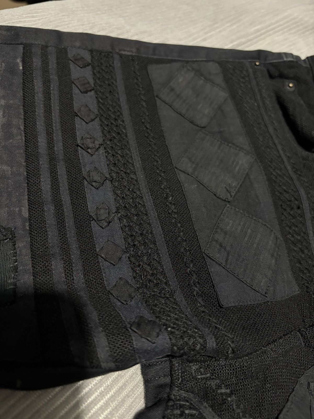 Undercover Undercover Scab Crust Jeans Black Patchwork Denim arts craft Size US 31 - 7 Thumbnail