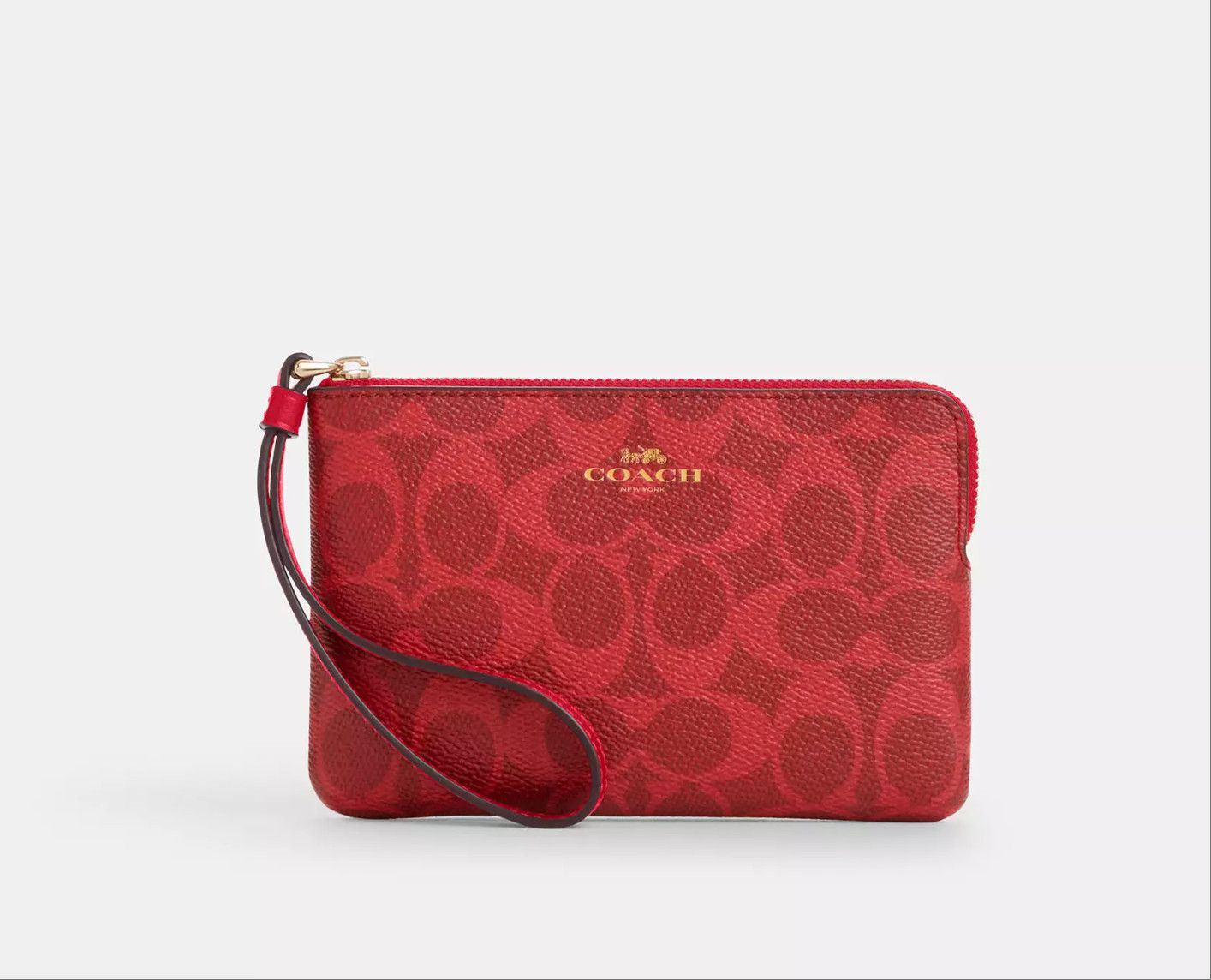 Coach Corner Zip Wristlet In Signature Canvas CAQ75 Size ONE SIZE - 6 Thumbnail