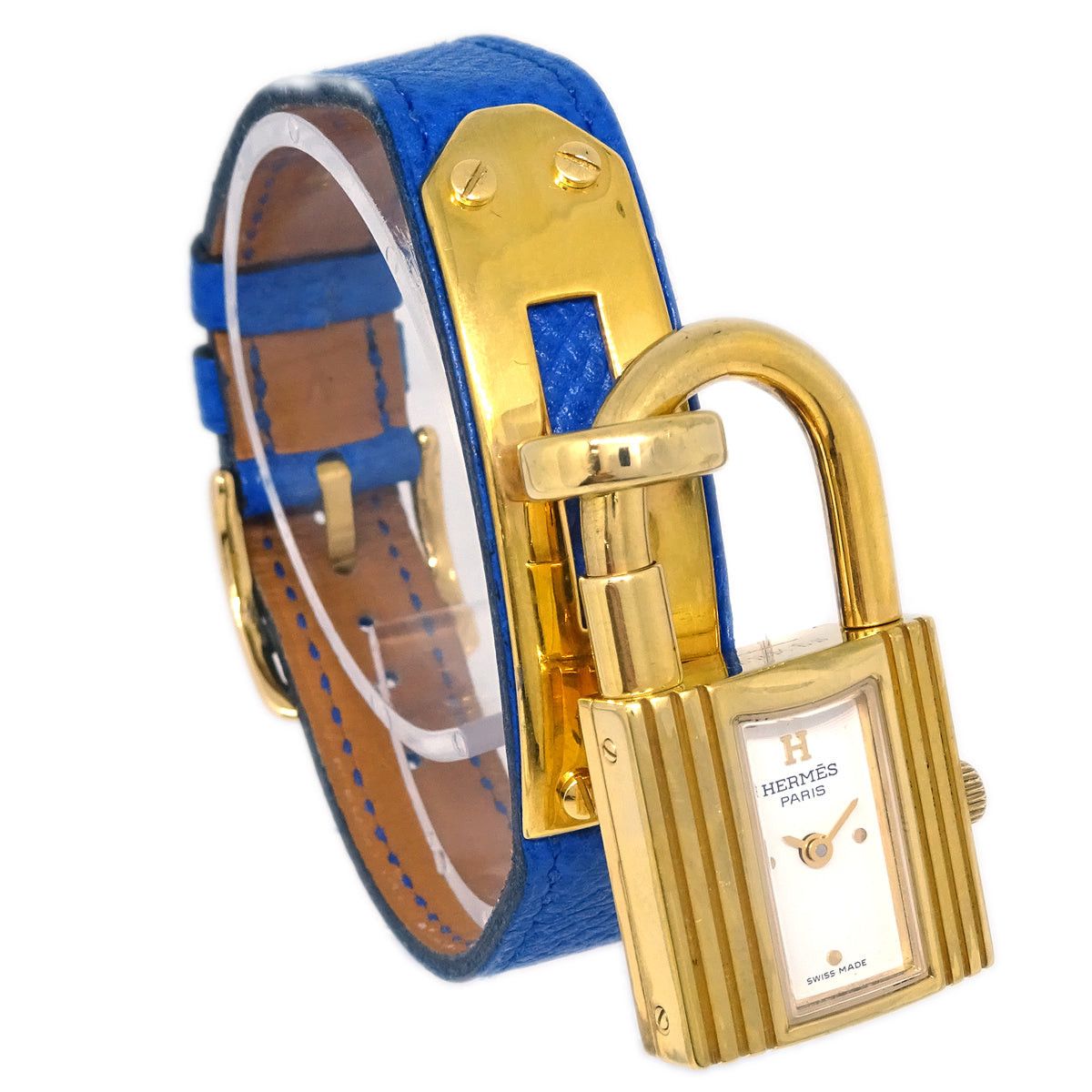 image of Hermes 1997 Kelly Watch Blue Courchevel 113623, Women's