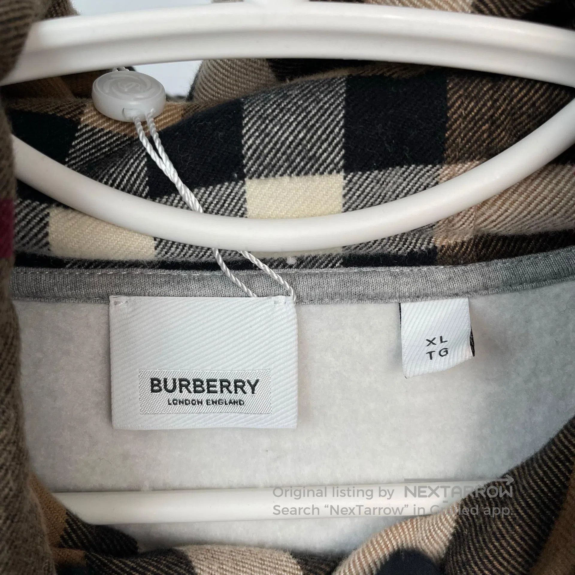 Burberry Burberry Gray Hooded Long Sleeve Sweatshirt| Size US XL / EU 56 / 4 - 5 Thumbnail