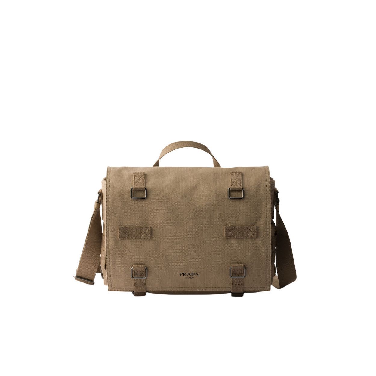 Prada PRADA $3050 Desert Beige Canvas Shoulder Bag New & Authentic Size ONE SIZE - 1 Thumbnail