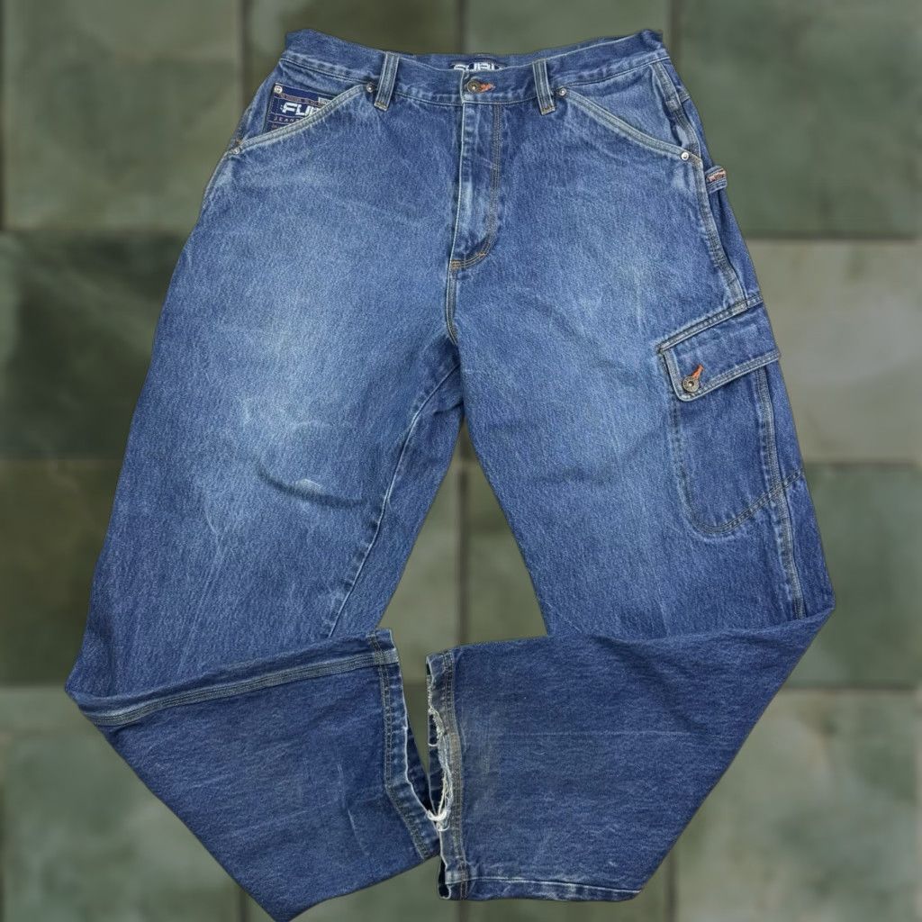 Fubu VINTAGE FUBU Jeans Cargo Baggy 36x34 Adult Blue 90s Y2K Grunge Hip Hop Hipster Wide-Leg Mens Size US 36 / EU 52 - 1 Thumbnail