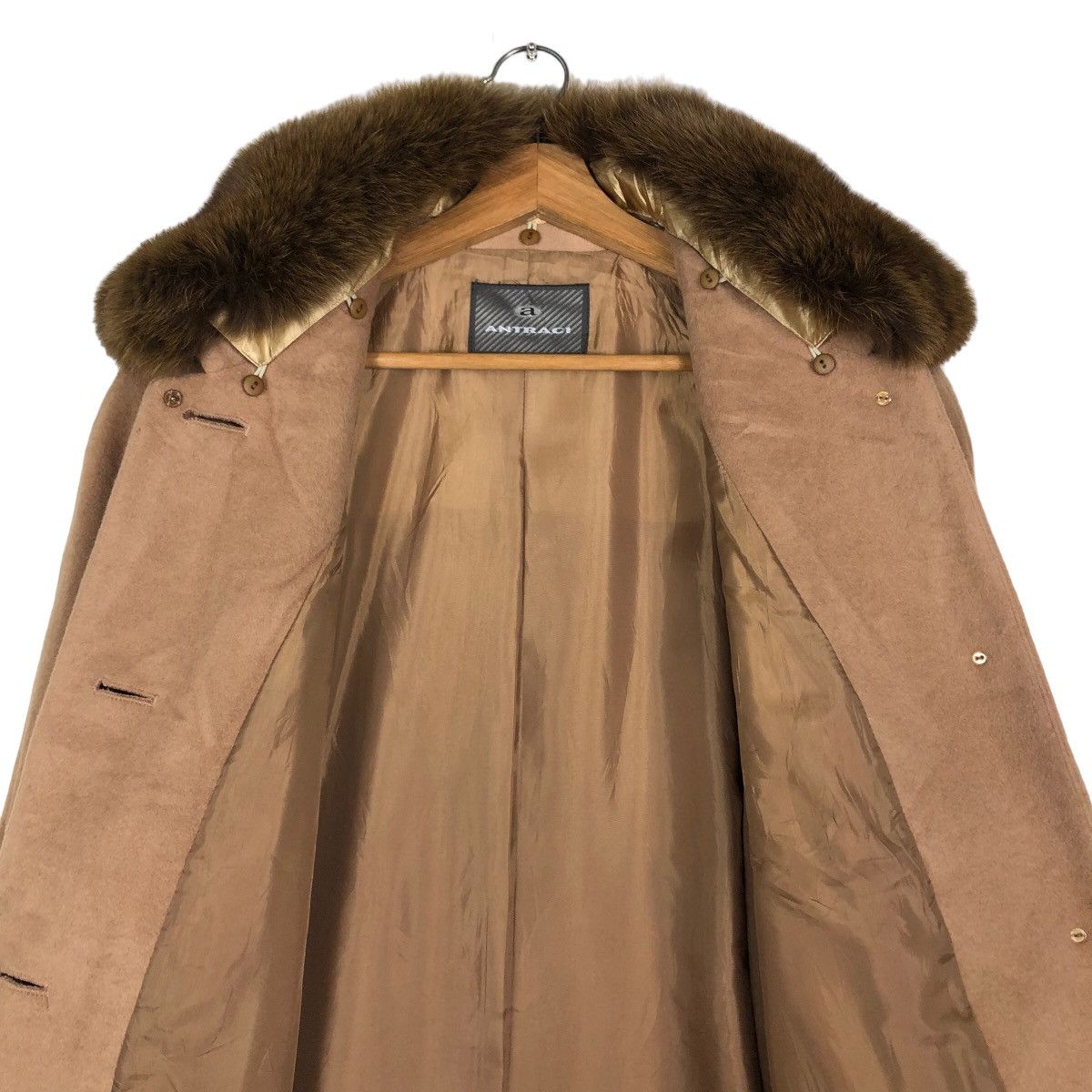 Japanese Brand 🔥Vintage Long Jacket Wool Cashmere Antraci Mink Fur Collar Size US M / EU 48-50 / 2 - 14 Thumbnail