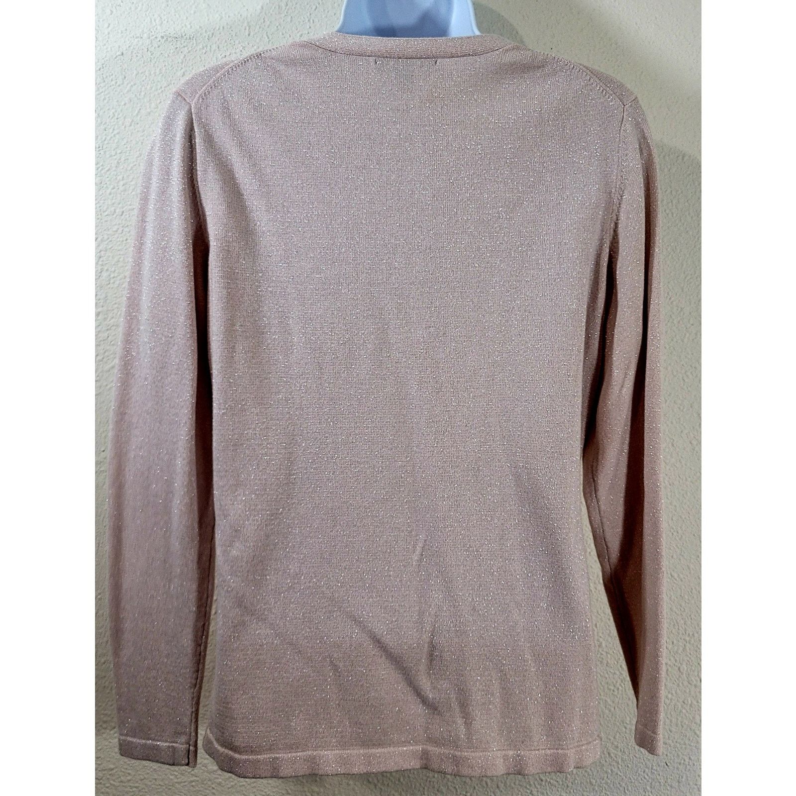 Tommy Hilfiger Tommy Hilfiger Pink Silver Sparkly V Neck Long Sleeve Top M Size M / US 6-8 / IT 42-44 - 2 Thumbnail