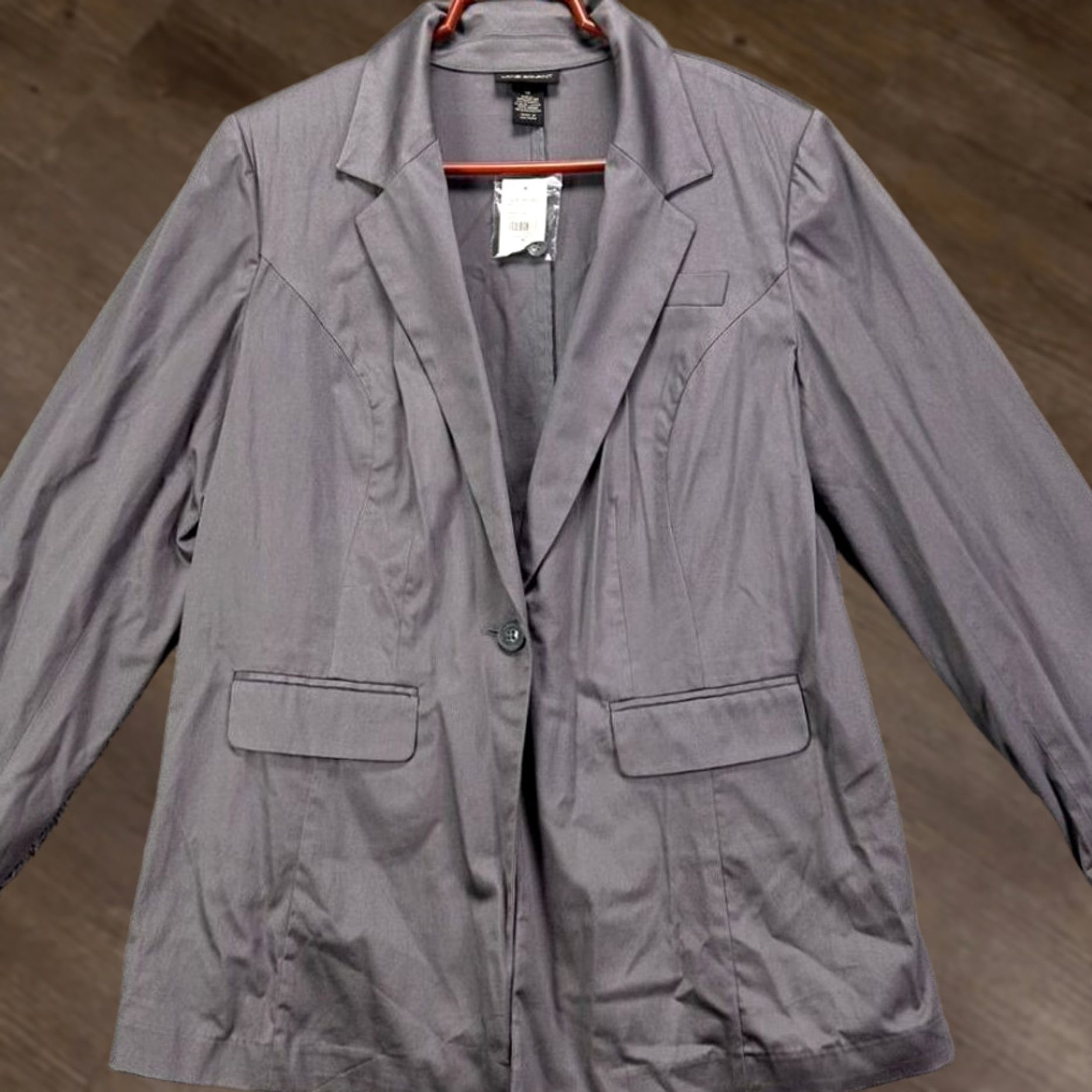 Vintage Lane Bryant Blazer Womens 16 Grey 1 Button Coat Jacket Office Pocket Blazer Womens 16 Grey 1 Button Coat Jacket Office Pocket Ladies NEW Size XXL / US 16-18 / IT 52-54 - 1 Thumbnail