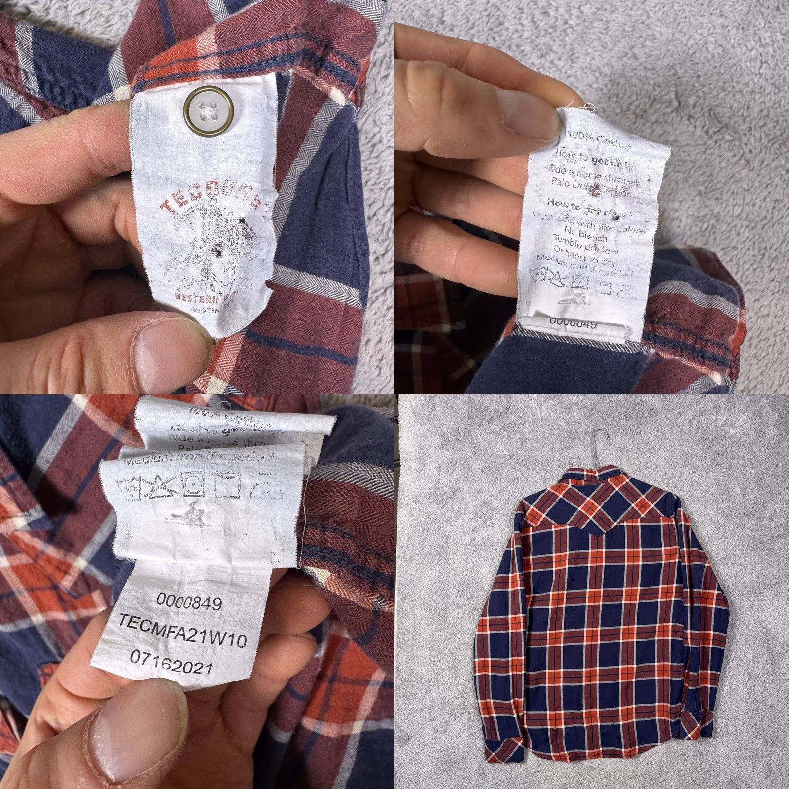 Tecovas Tecovas Shirt Men L Pearl Snap Flannel Plaid Long Sleeve Western Cowboy Workwear Size US L / EU 52-54 / 3 - 8 Thumbnail