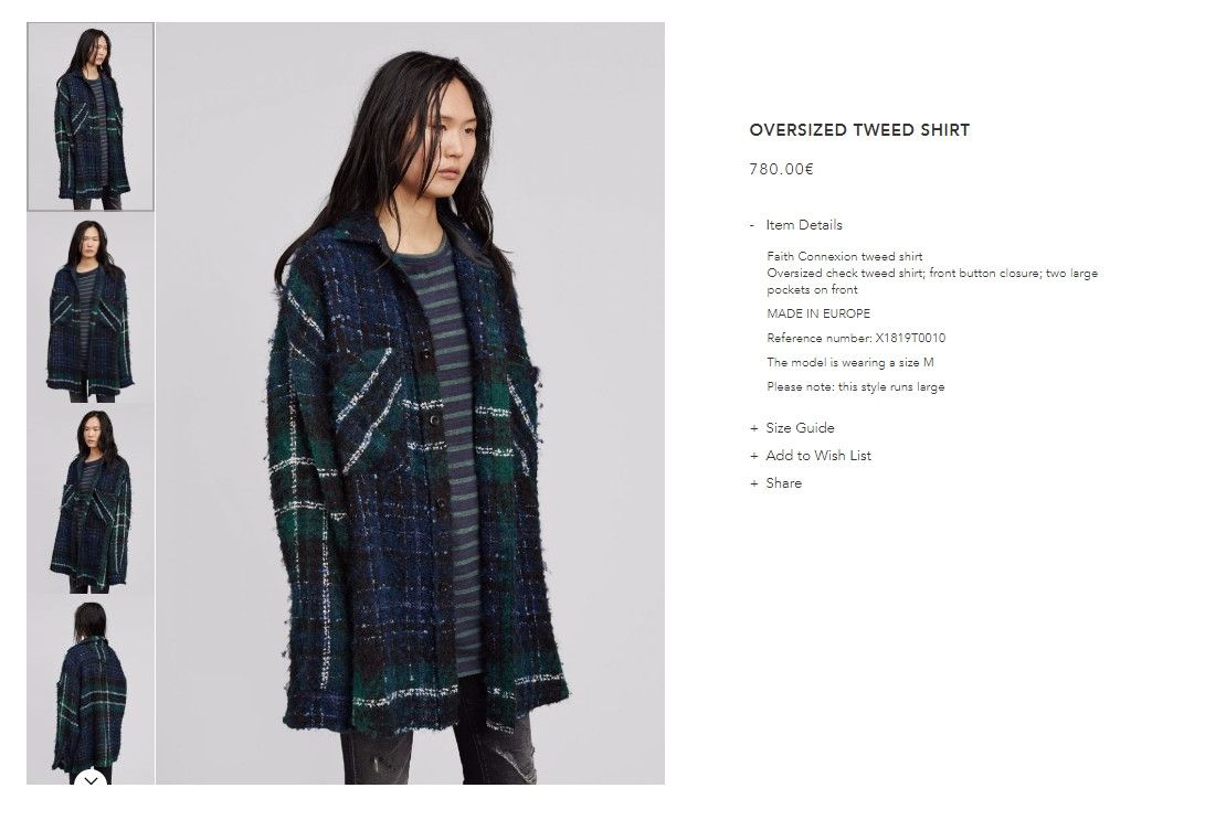 Faith Connexion Faith Connexion green tweed oversized shirt Size US S / EU 44-46 / 1 - 9 Thumbnail