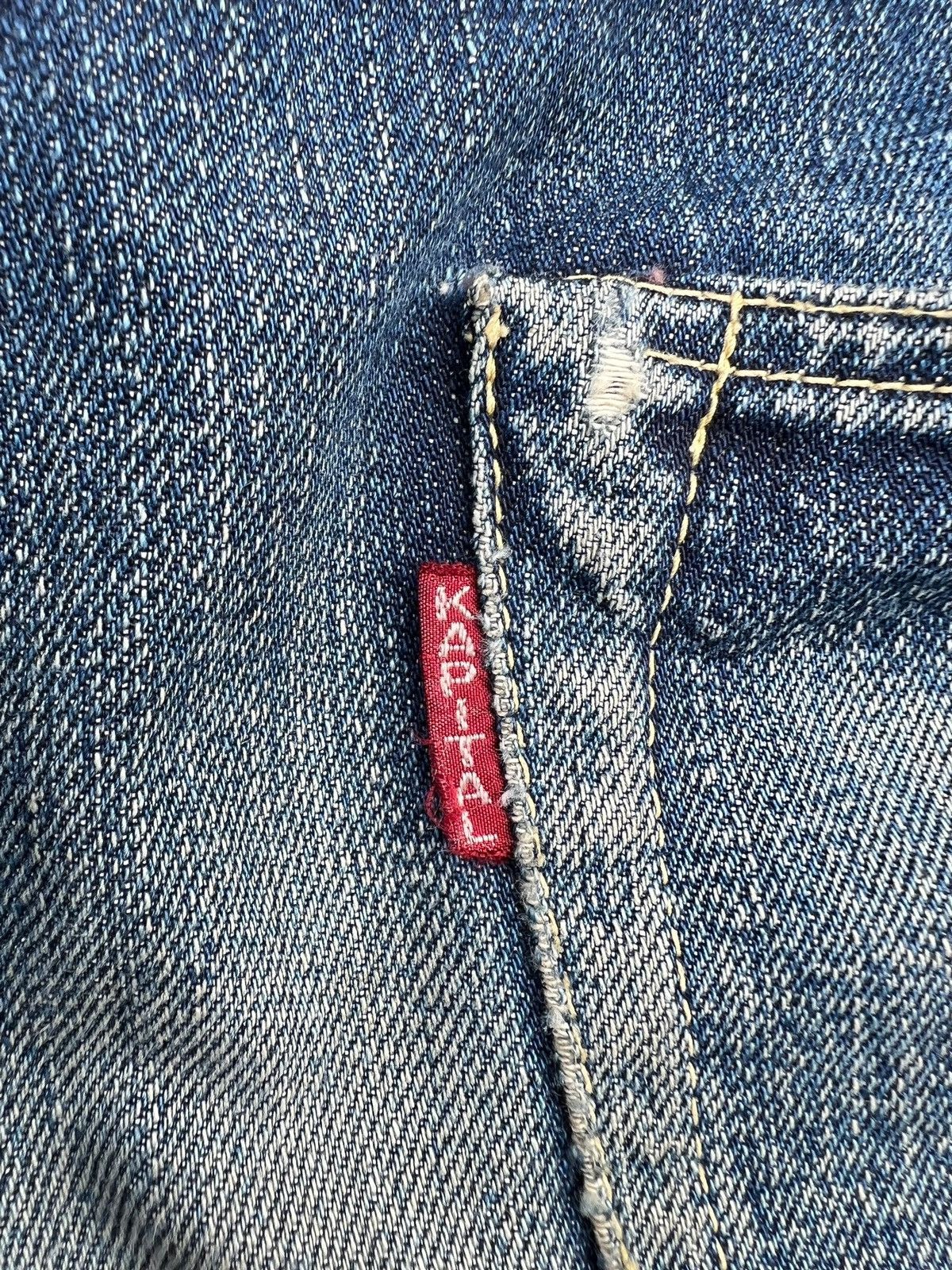 Kapital Kountry Vintage Kapital Distressed Straight Cut Denim Jeans 31x32 Size US 31 - 12 Thumbnail
