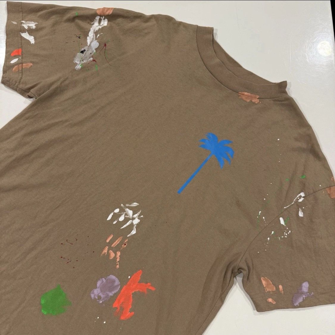Palm Angels Palm Angels Palm Tree Tshirt Beige Size US M / EU 48-50 / 2 - 1 Thumbnail