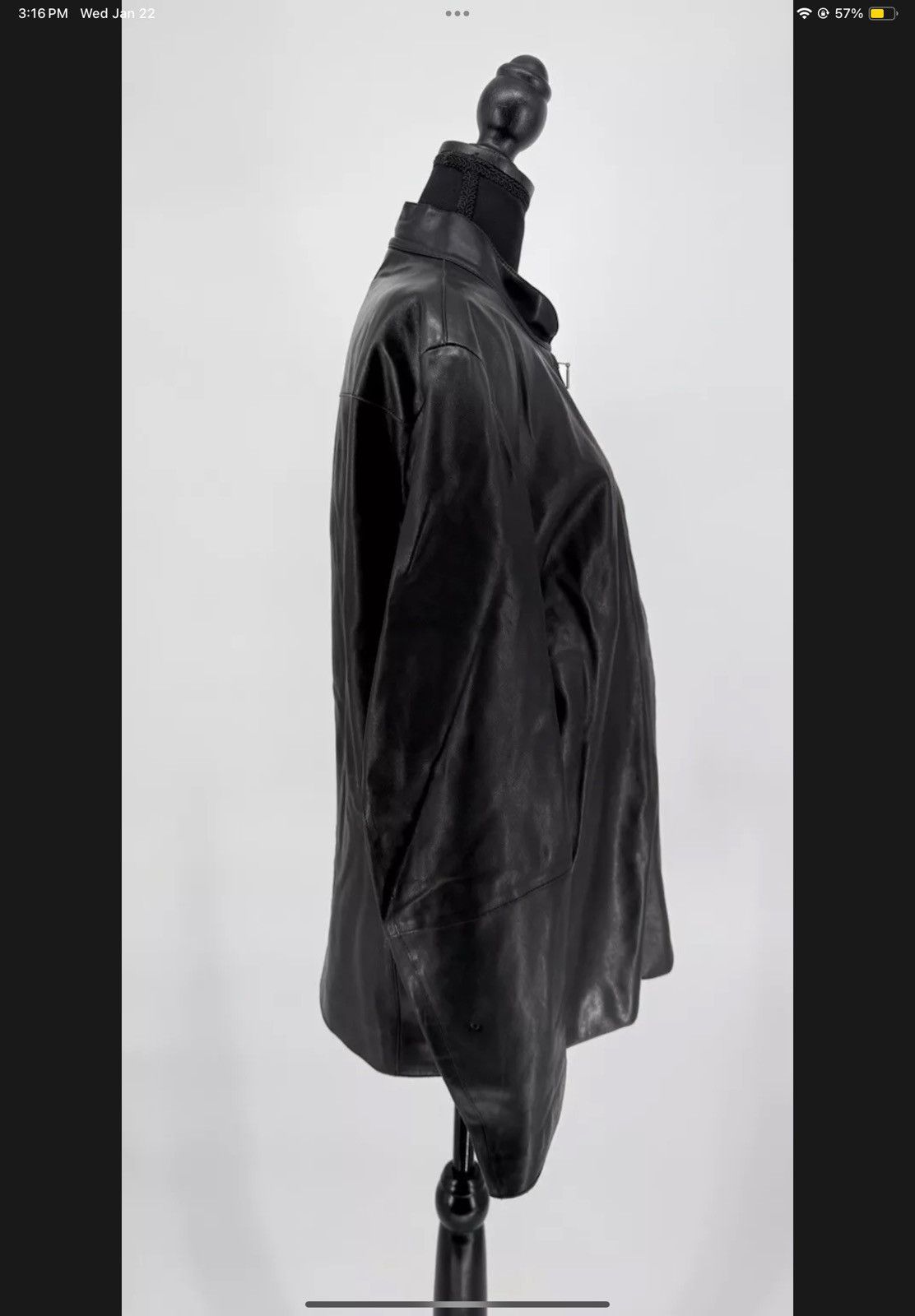 Armani Armani Collezioni Leather Jacket Black Women’s Size 42 Size L / US 10 / IT 46 - 4 Thumbnail