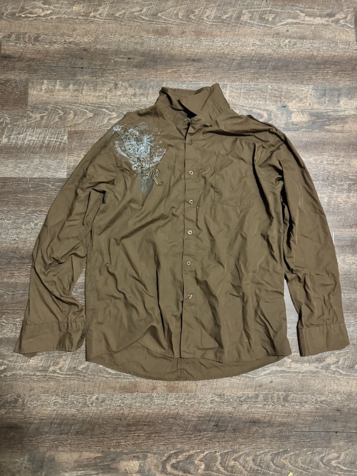 Vintage Armored Saint poem brown button up Size US L / EU 52-54 / 3 - 3 Thumbnail